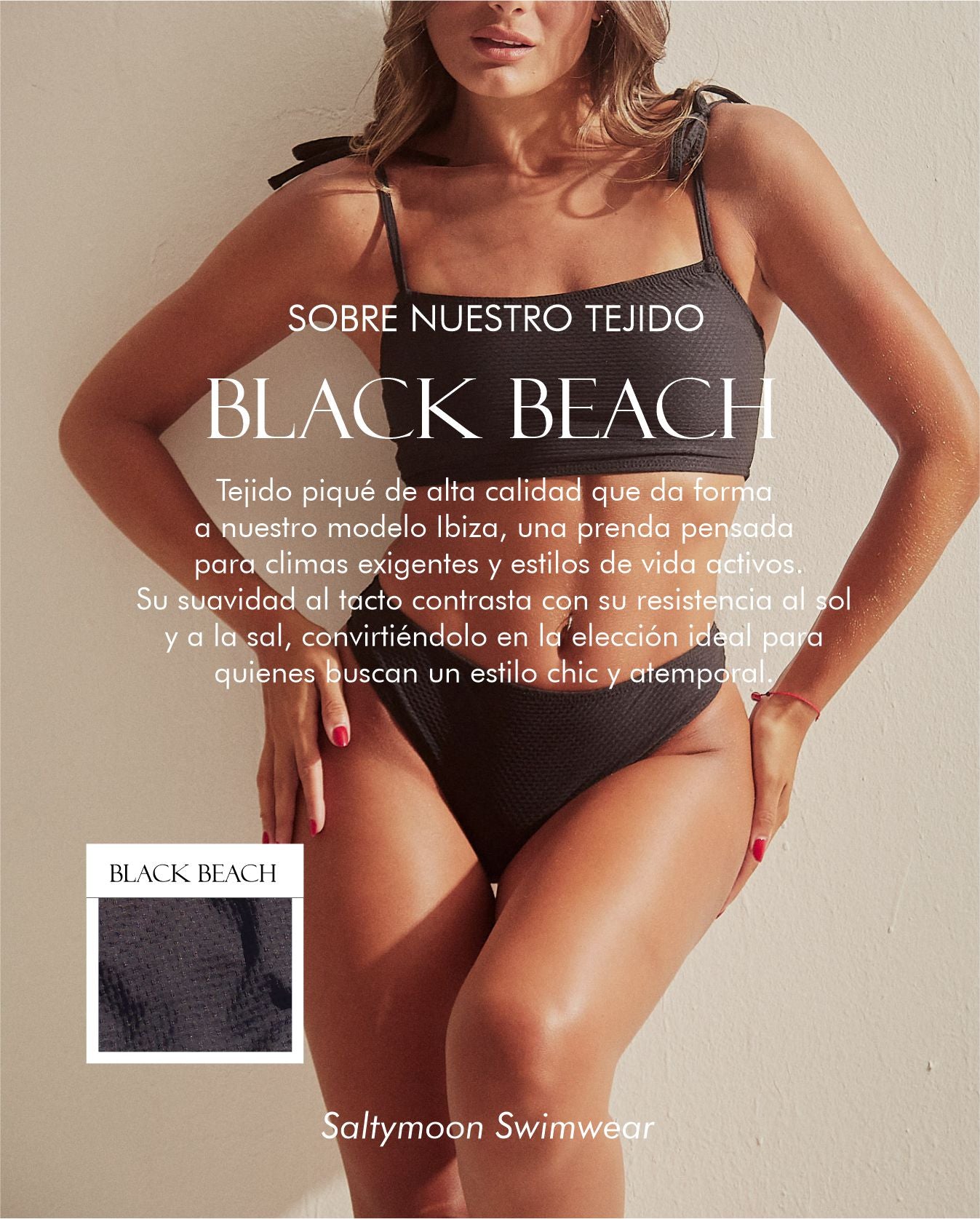 Composición y detalles de nuestro tejido de licra pique negro
