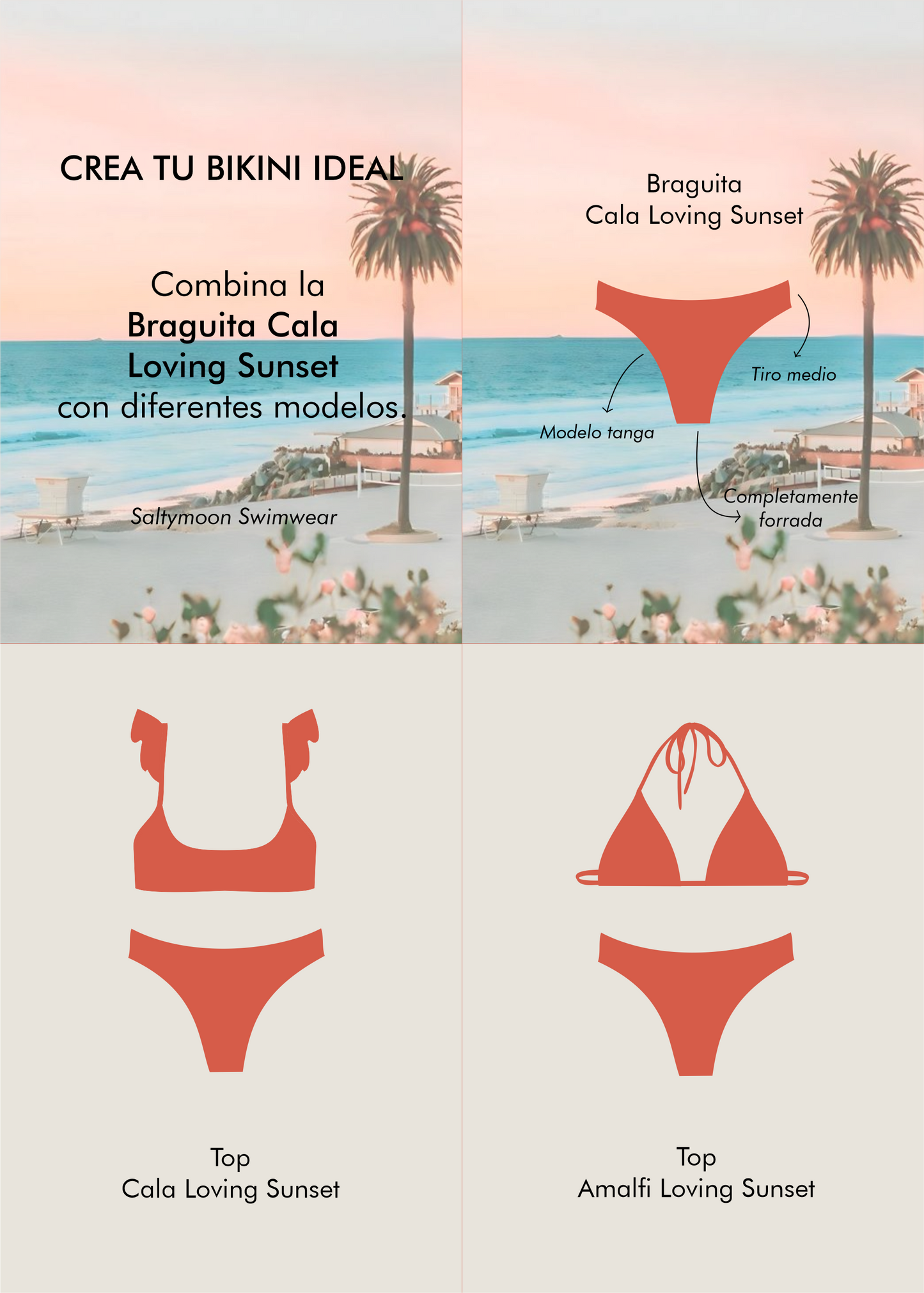 Mix and match braga de bikini cala loving sunset - saltymoon