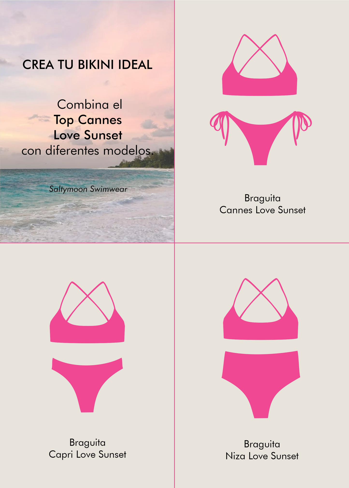 Mix and match Top de Bikini Cannes Love Sunset - Saltymoon
