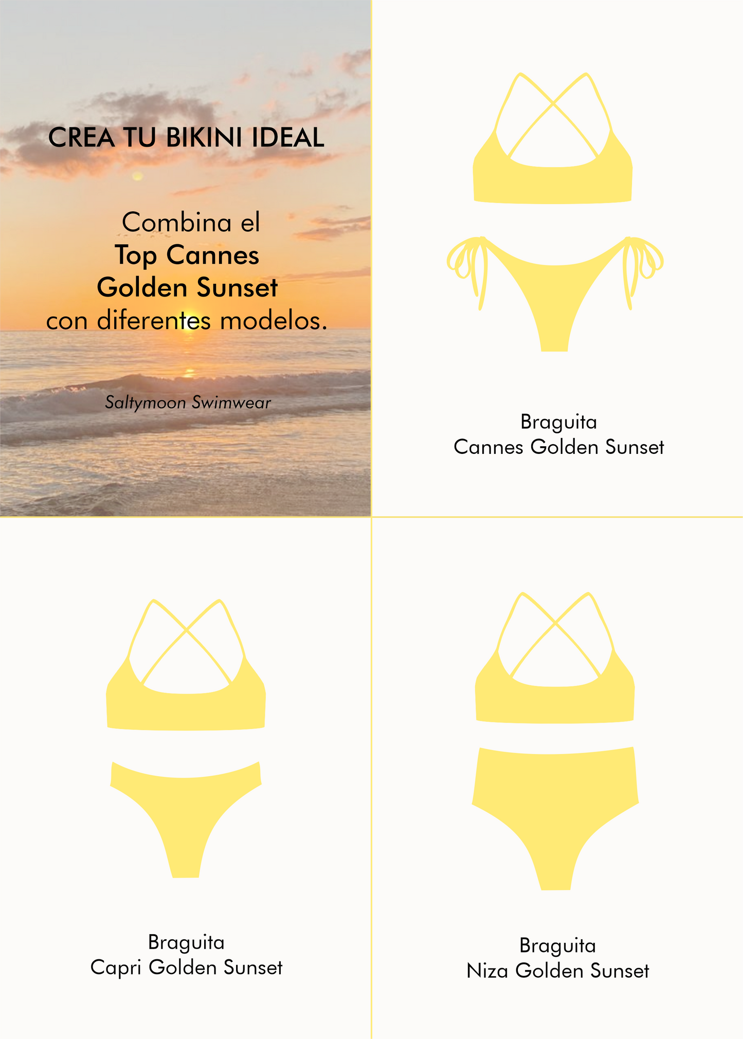 Mix and Match Top de Bikini Cannes Golden Sunset - Saltymoon