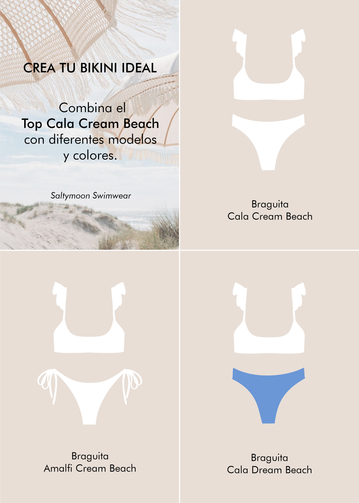 Mix and match top cala cream beach - Saltymoon