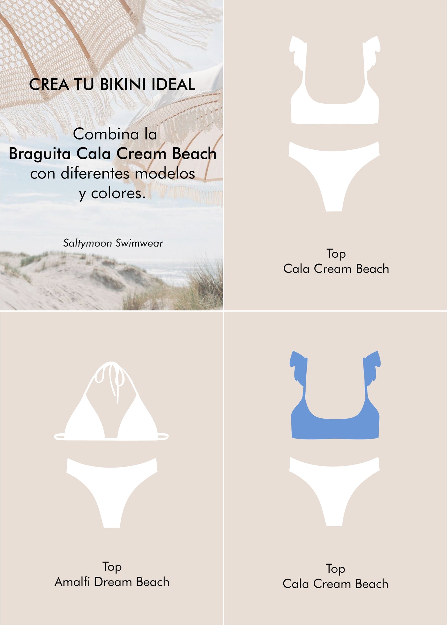 Mix and match braga de bikini Cala Cream Beach - Saltymoon