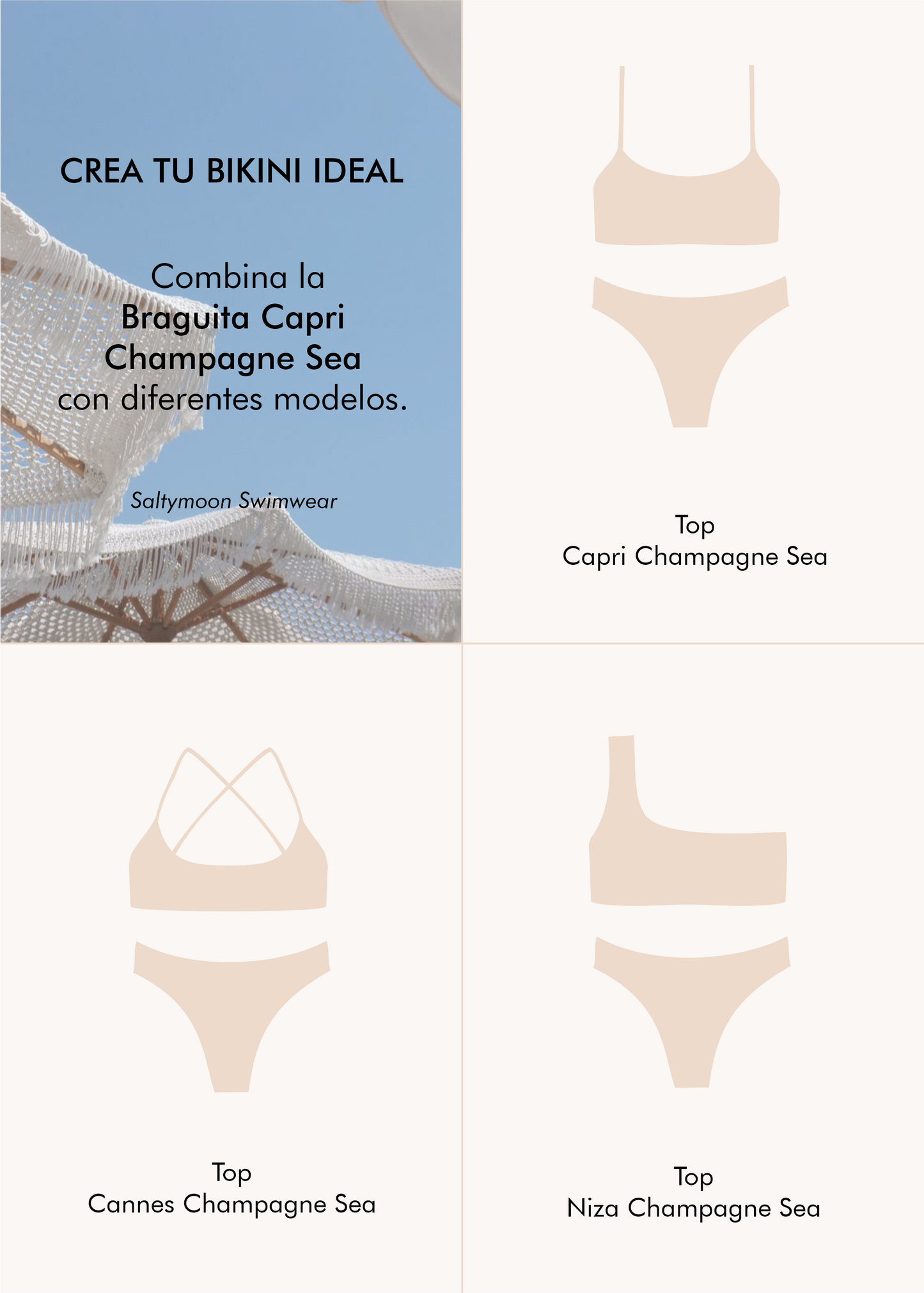 Mix and match Braga de Bikini Capri Champagne Sea - Saltymoon