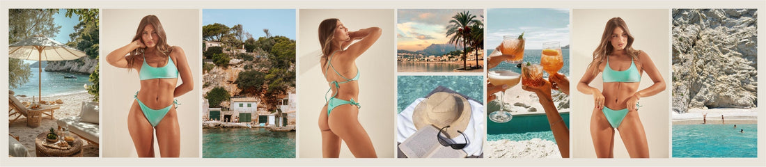 bikini mediterráneo inspirado en el agua turquesa de Mallorca