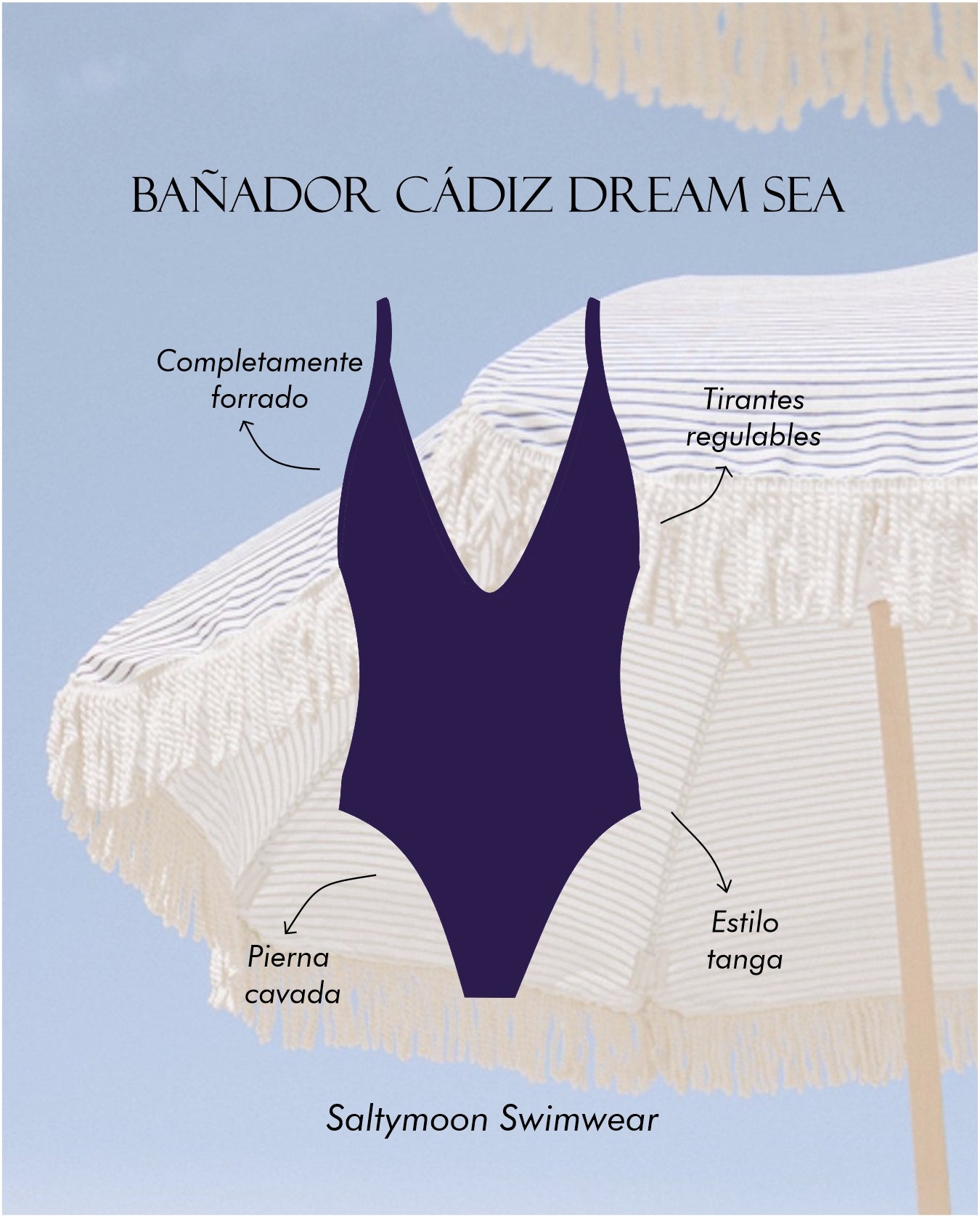 Bañador Cádiz Dream Sea características del diseño - Saltymoon