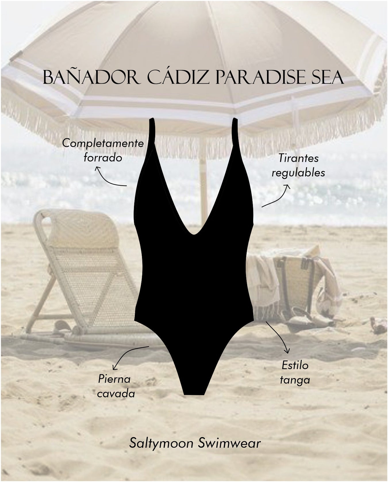Bañador Cádiz Paradise Sea características del diseño - Saltymoon