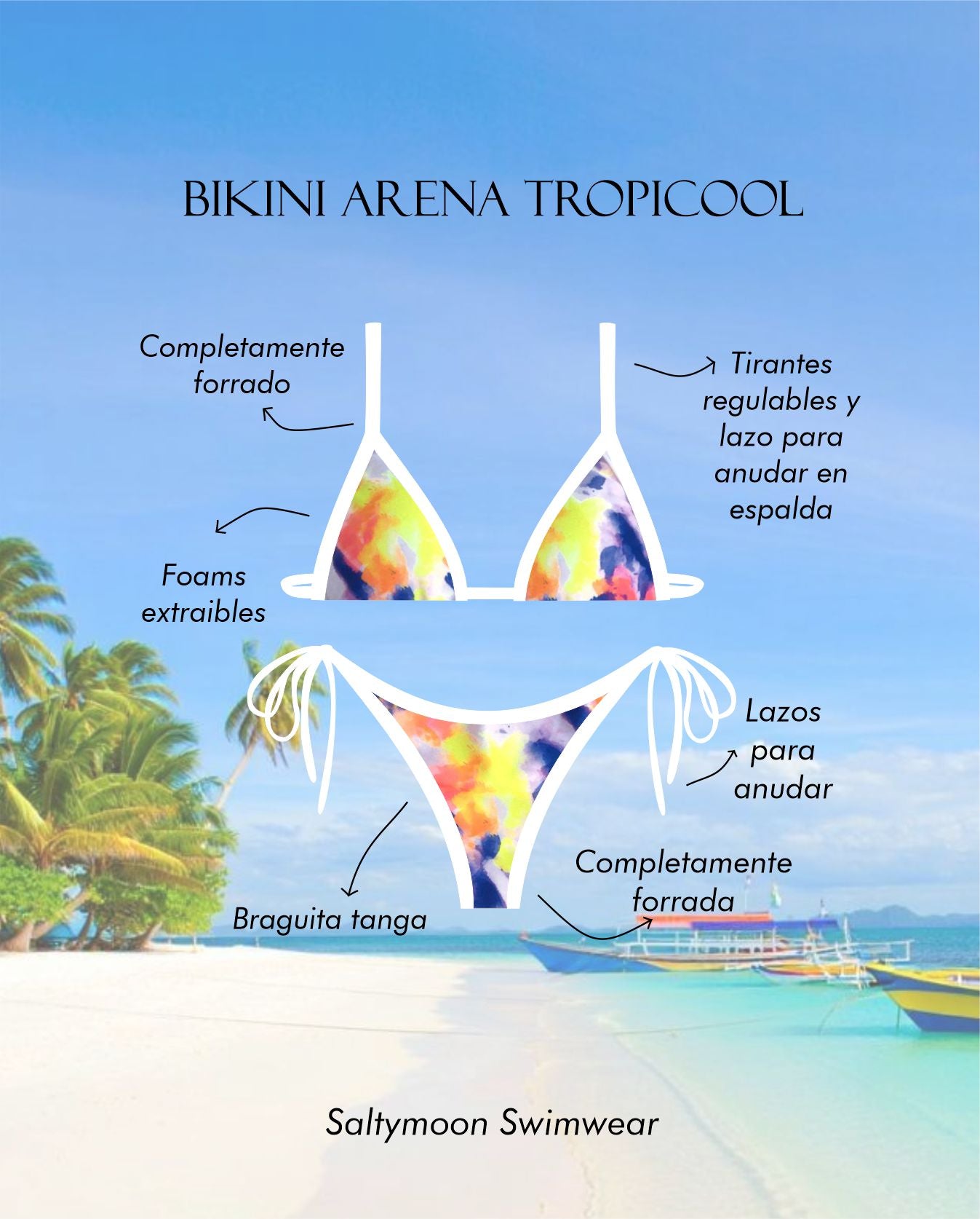 Bikini Arena Tropicool - detalles y características del modelo y diseño Saltymoon