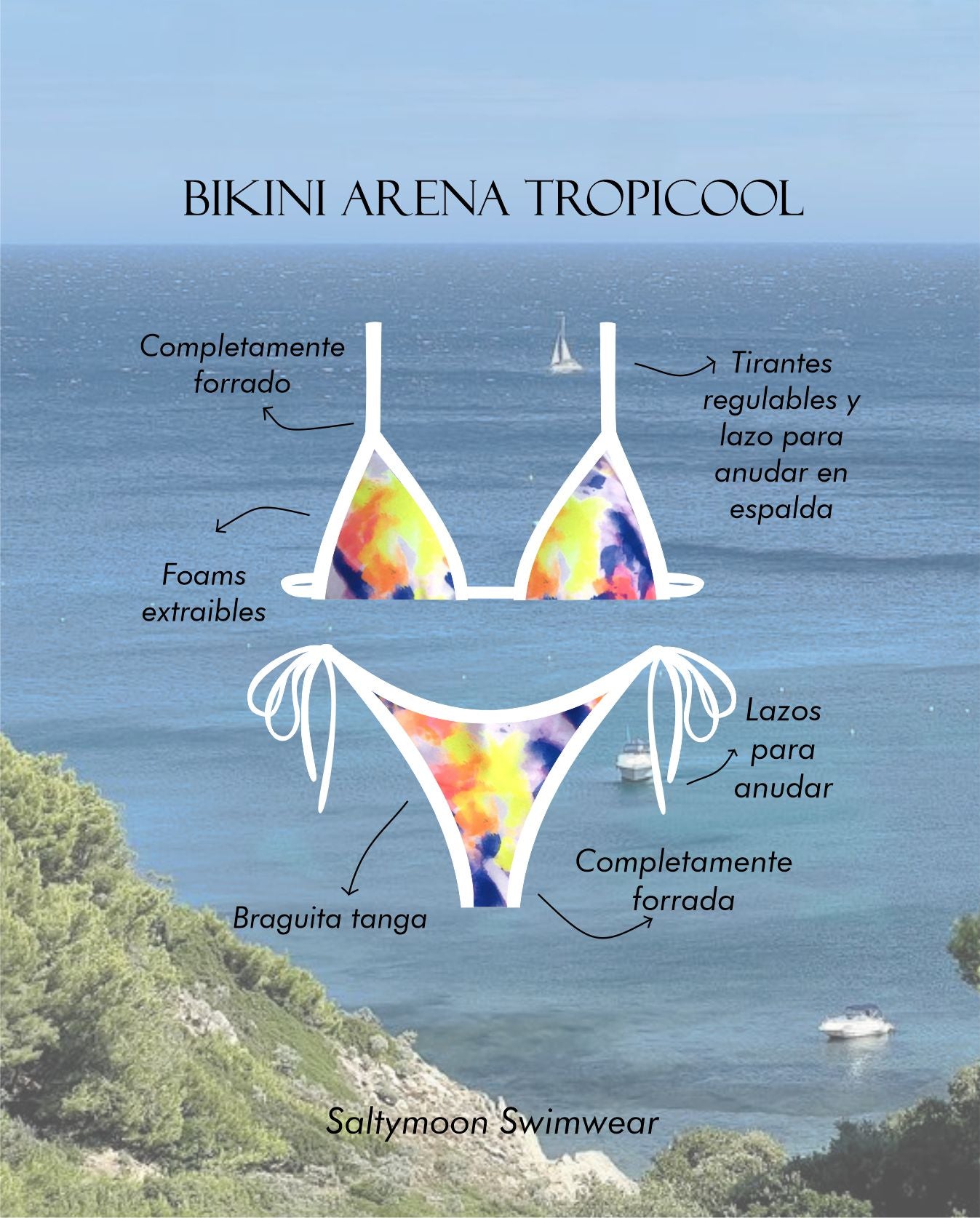Bikini Arena Tropicool - detalles y características del modelo y diseño Saltymoon