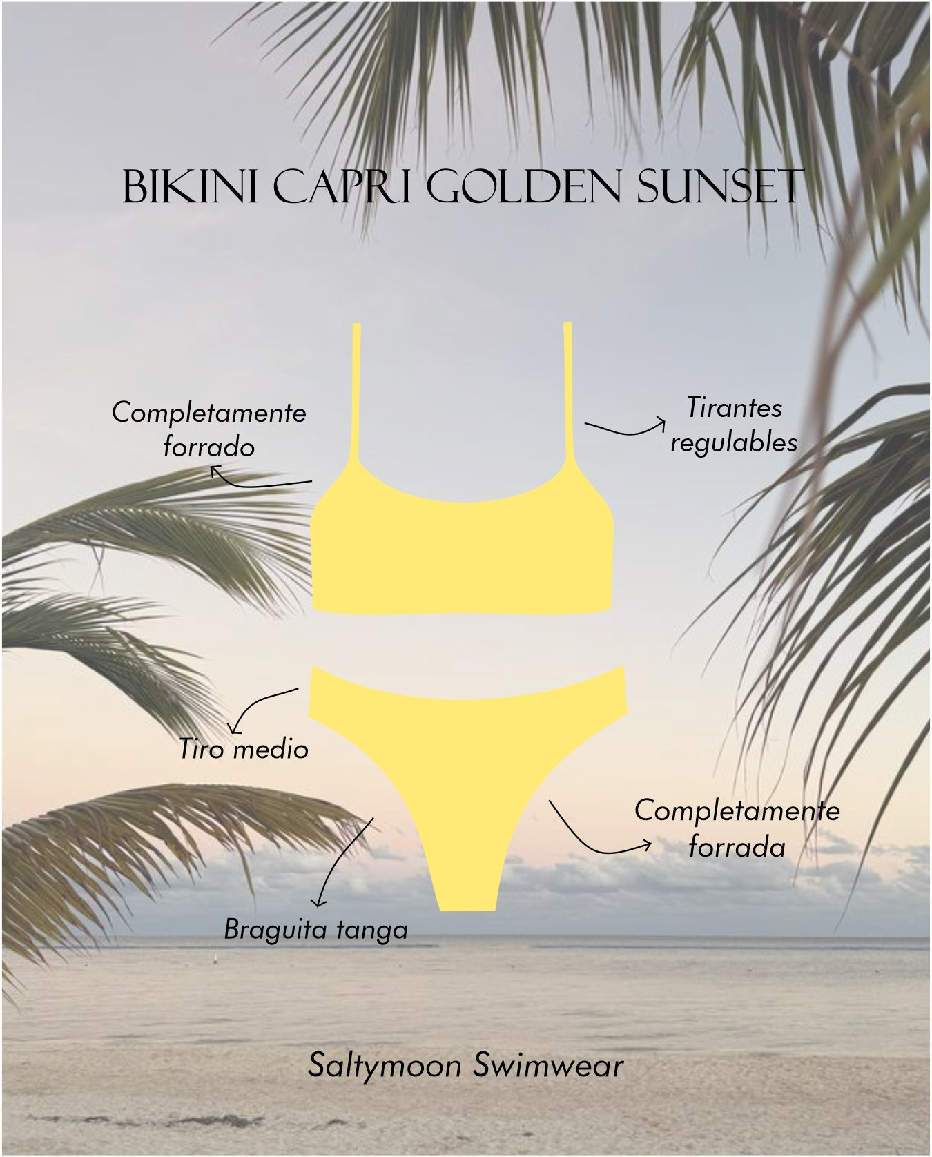 Bikini Carpi Golden Sunset detalles de diseño