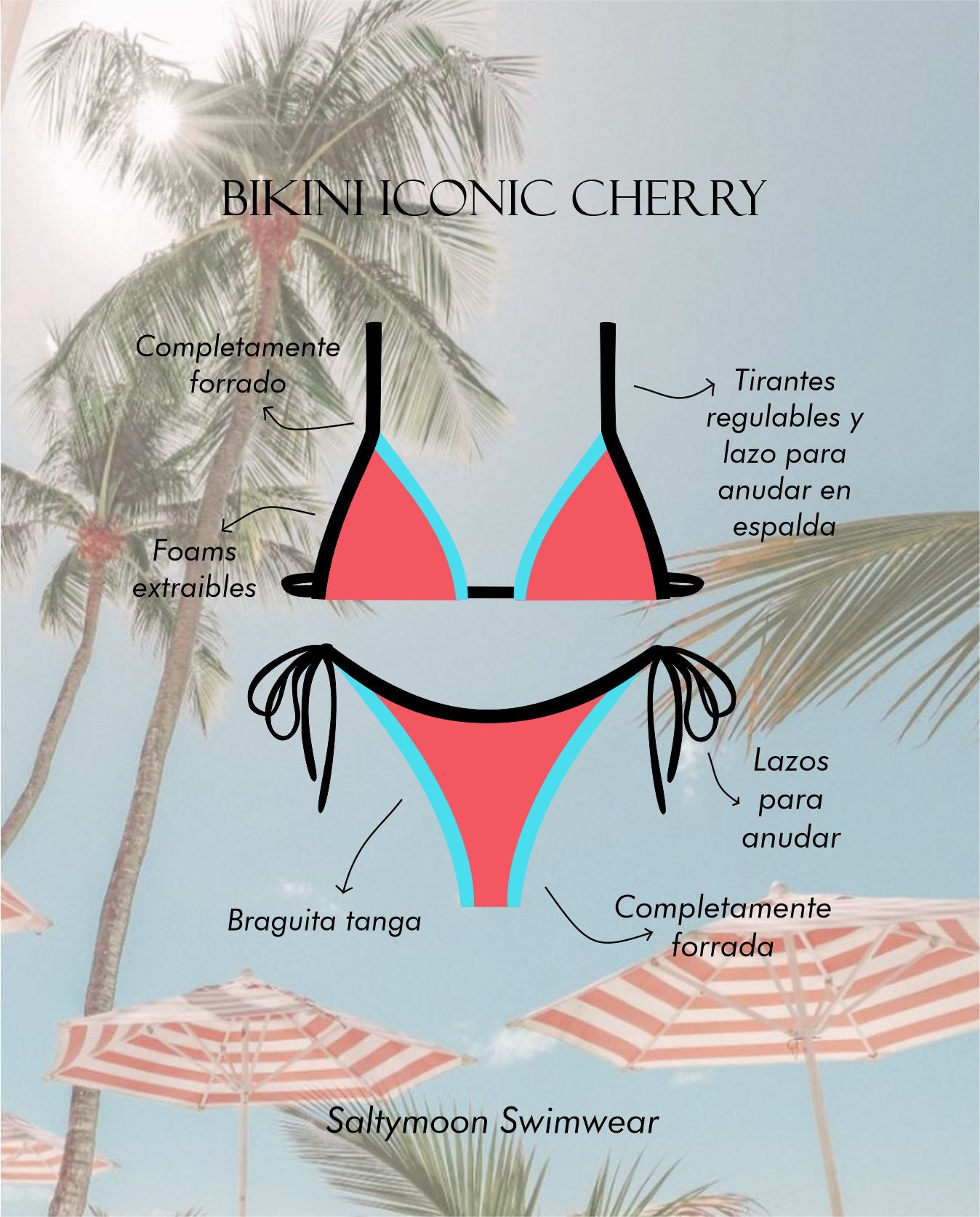 Bikini Iconic Cherry detalles y características del diseño y modelo