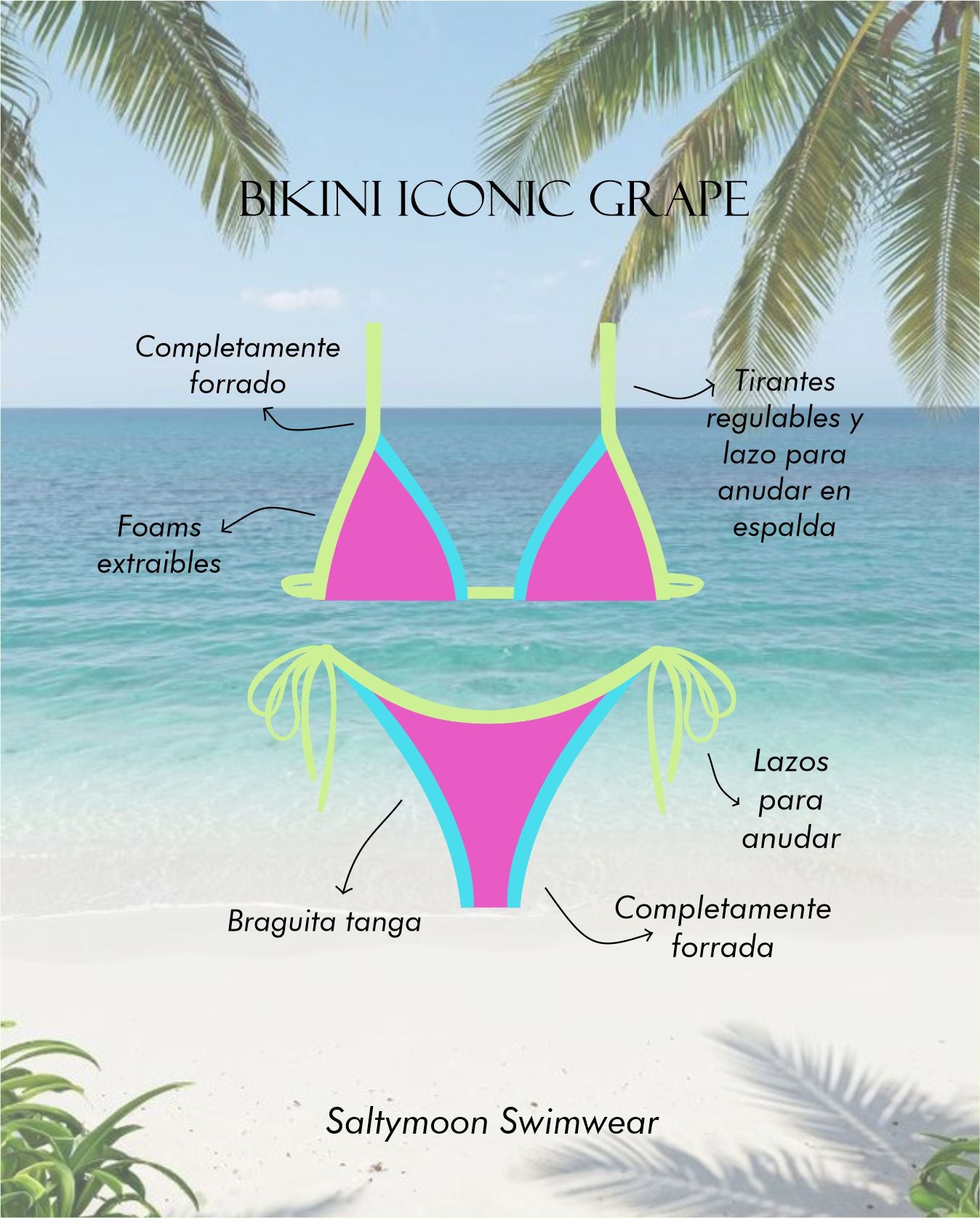 Bikini Iconic Grape detalles y características del diseño y modelo