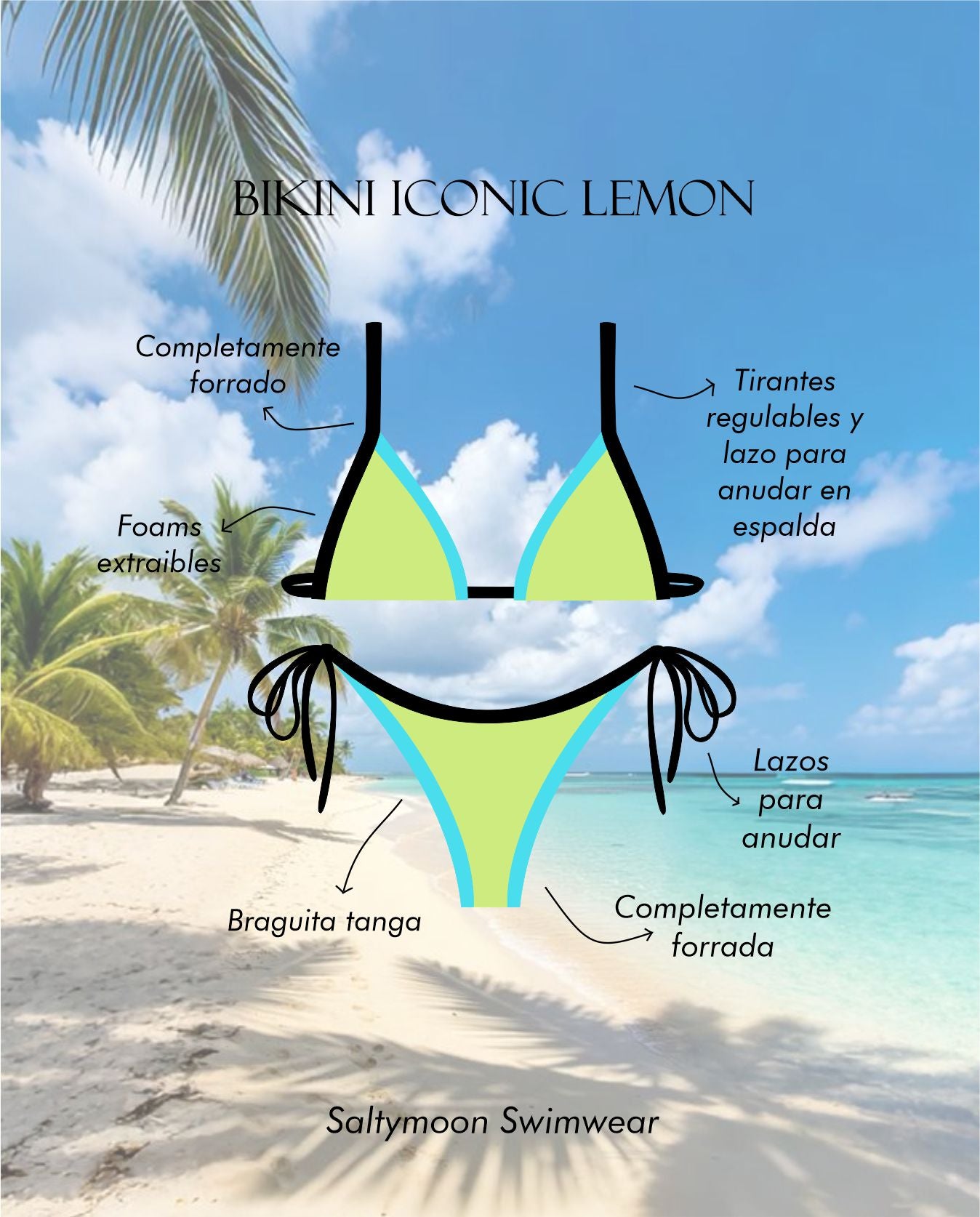 Bikini Iconic Lemon detalles y características del diseño y modelo