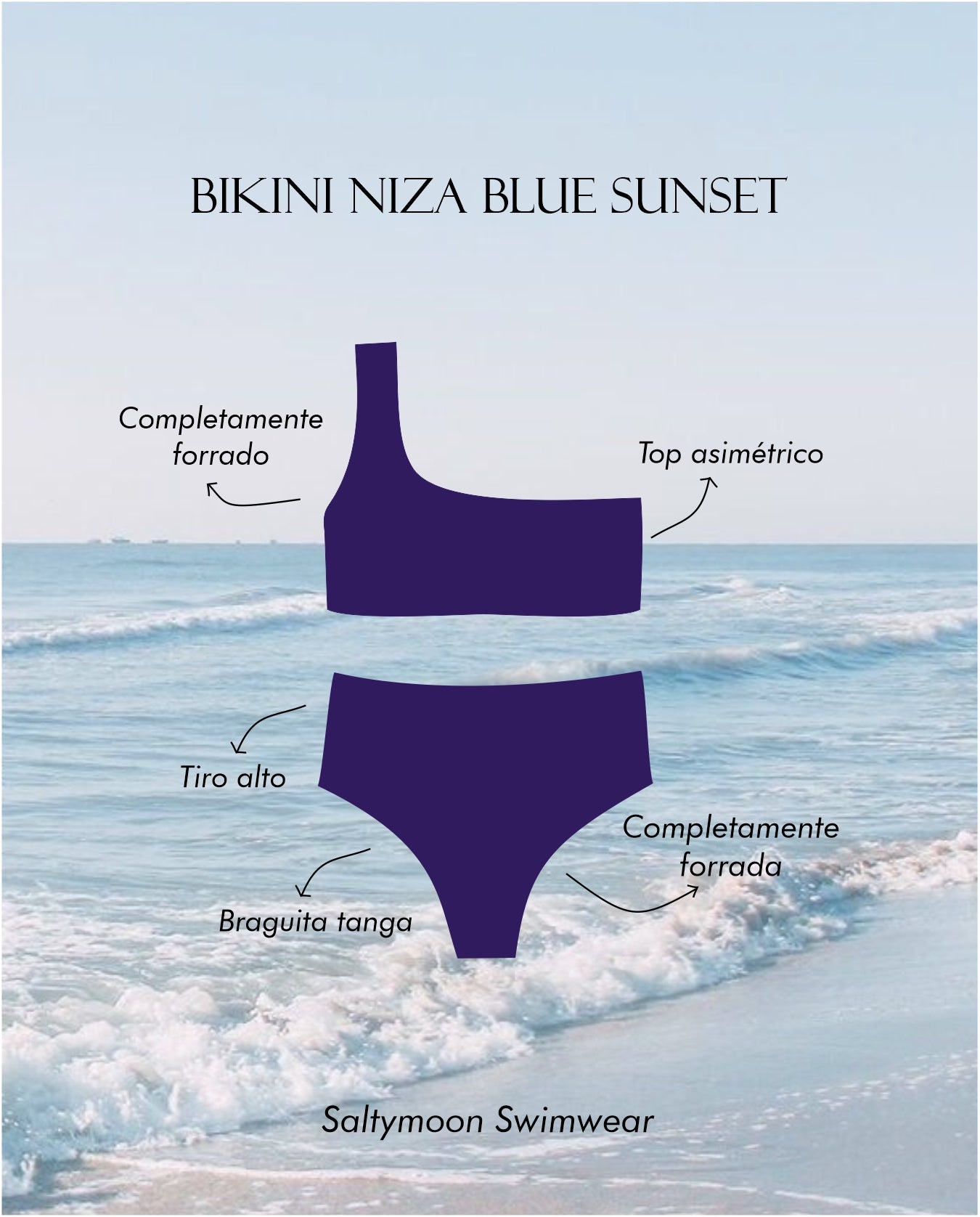 Bikini Niza Blue Sunset - detalles del diseño y modelo