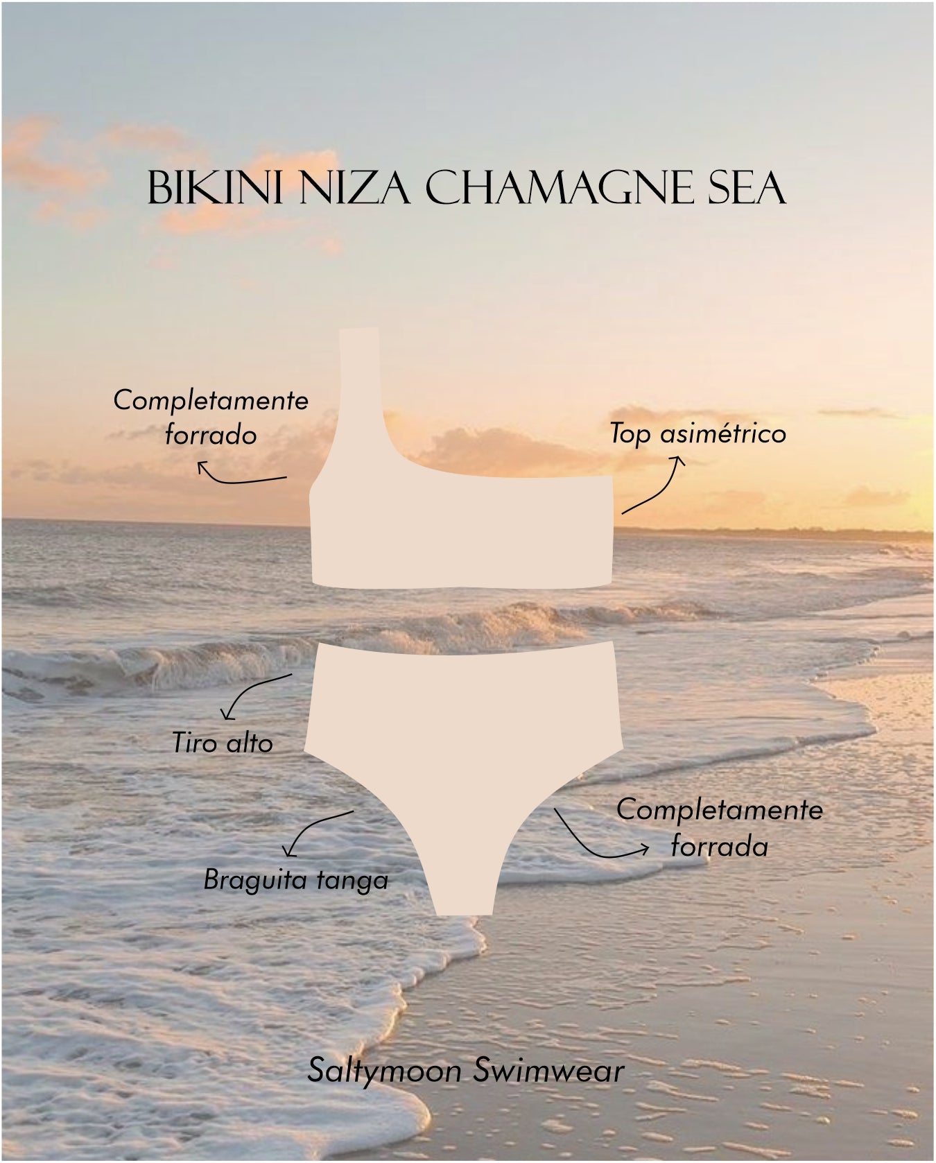 Bikini Niza Champagne Sea- detalles del modelo y diseño Saltymoon