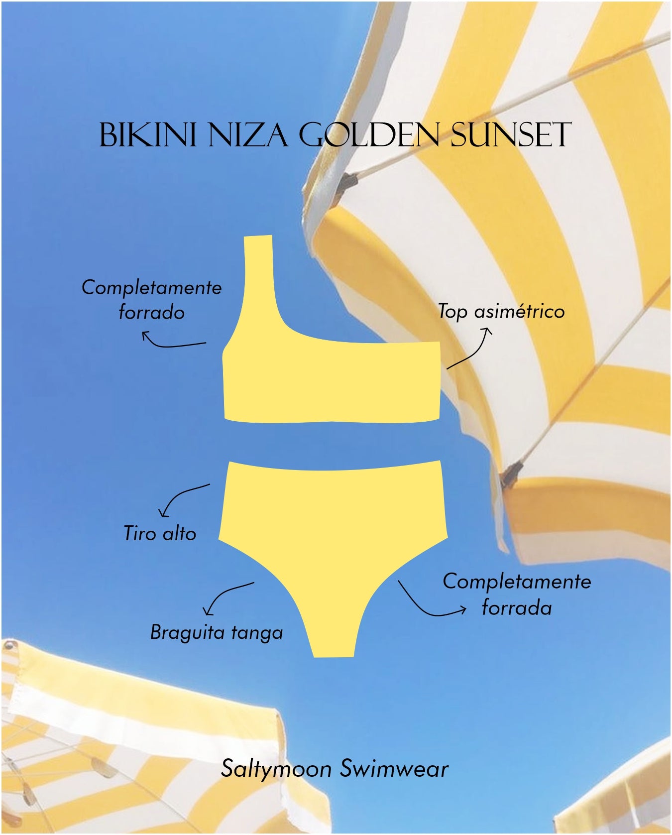 Bikini Niza Golden Sunset- detalles del modelo y diseño Saltymoon