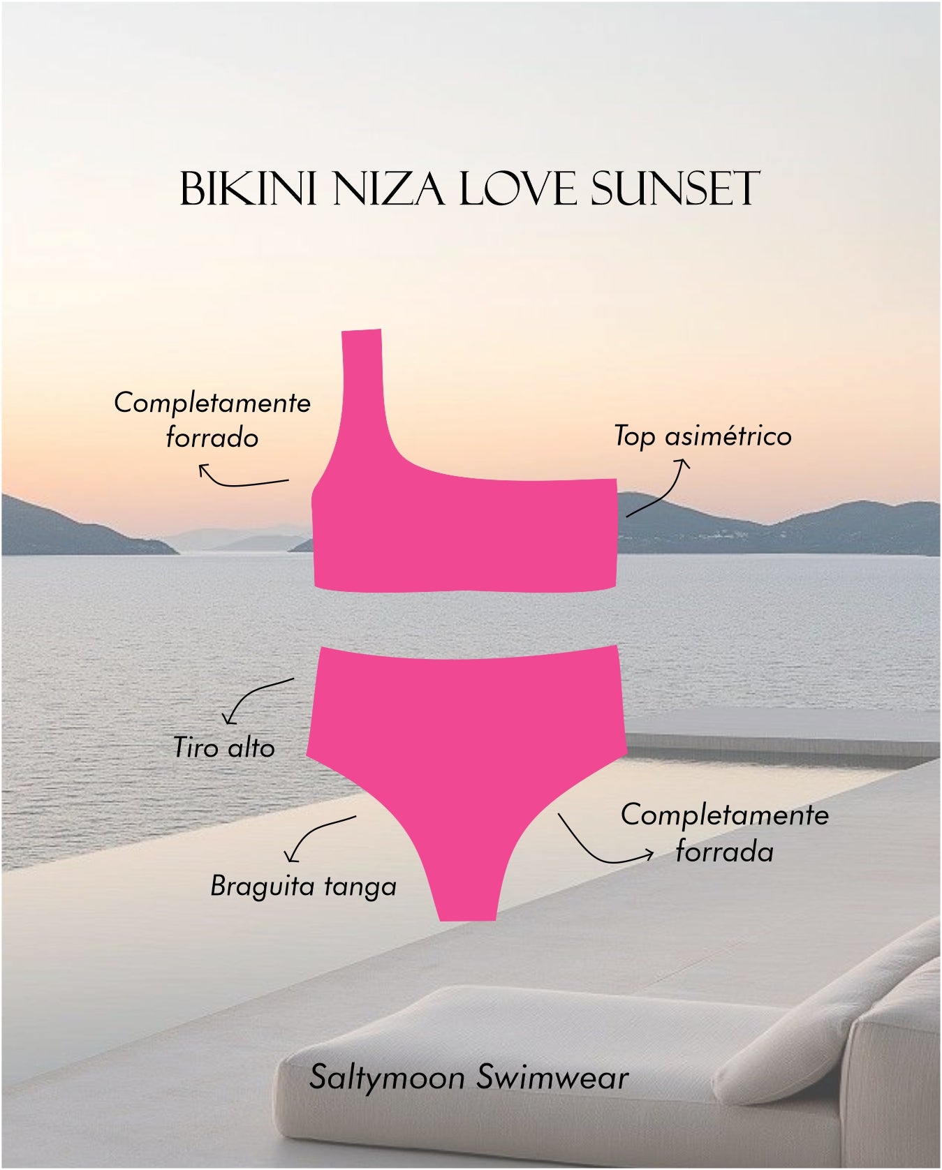 Bikini Niza Love Sunset - detalles del diseño 