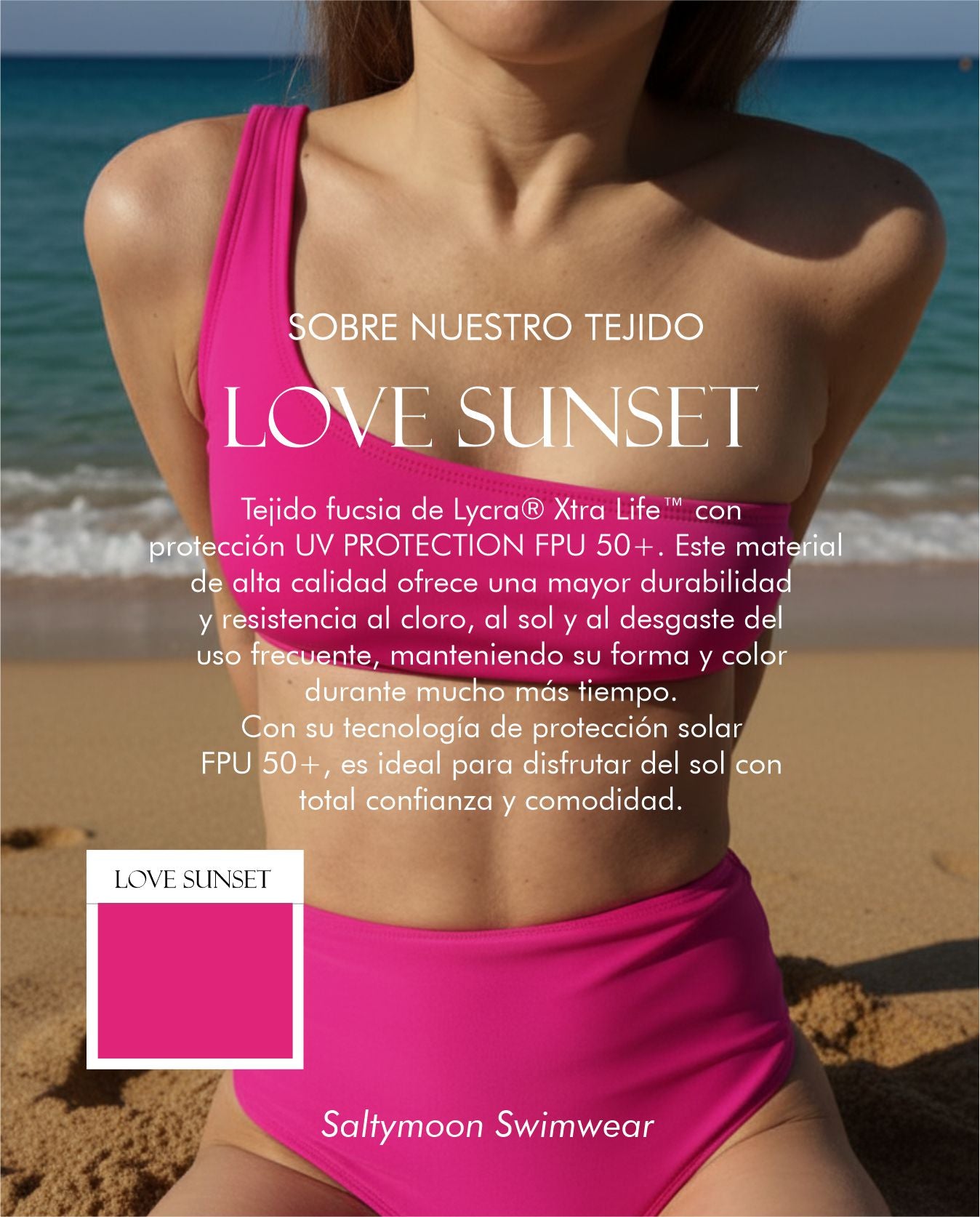 Bikini Niza Love Sunset - características del tejido de licra color fucsia