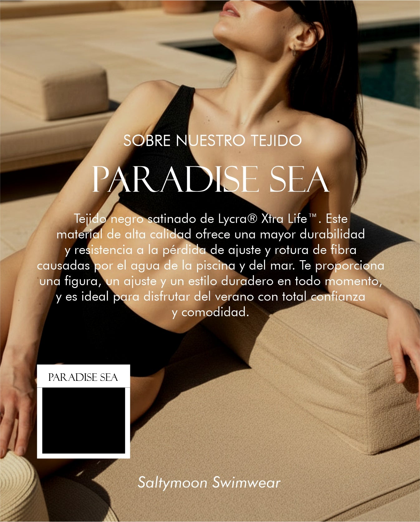 Bikini Niza 
Paradise Sea características del tejido de lycra negro satinado