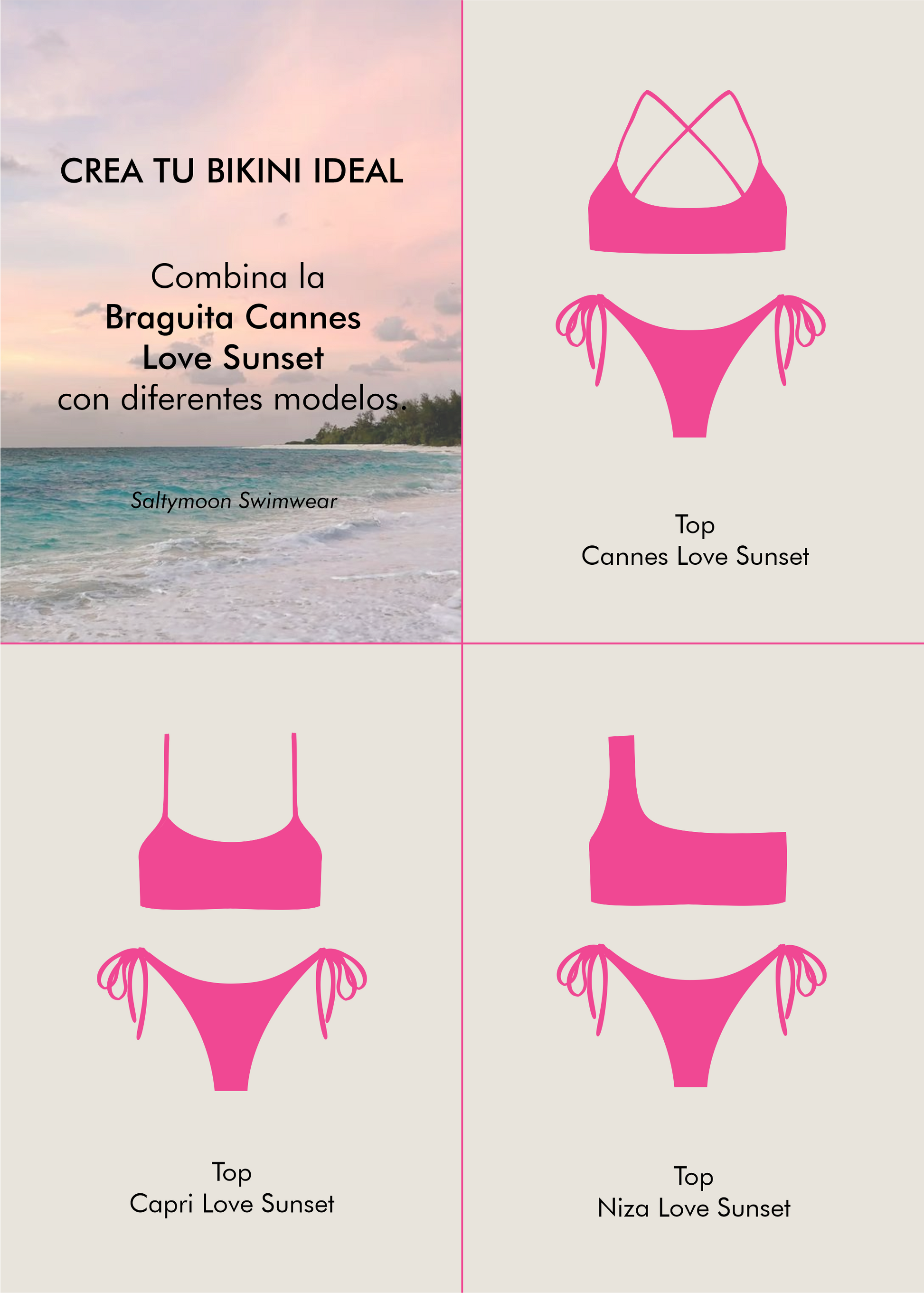 Mix and match Top de Bikini Cannes Love Sunset - Saltymoon