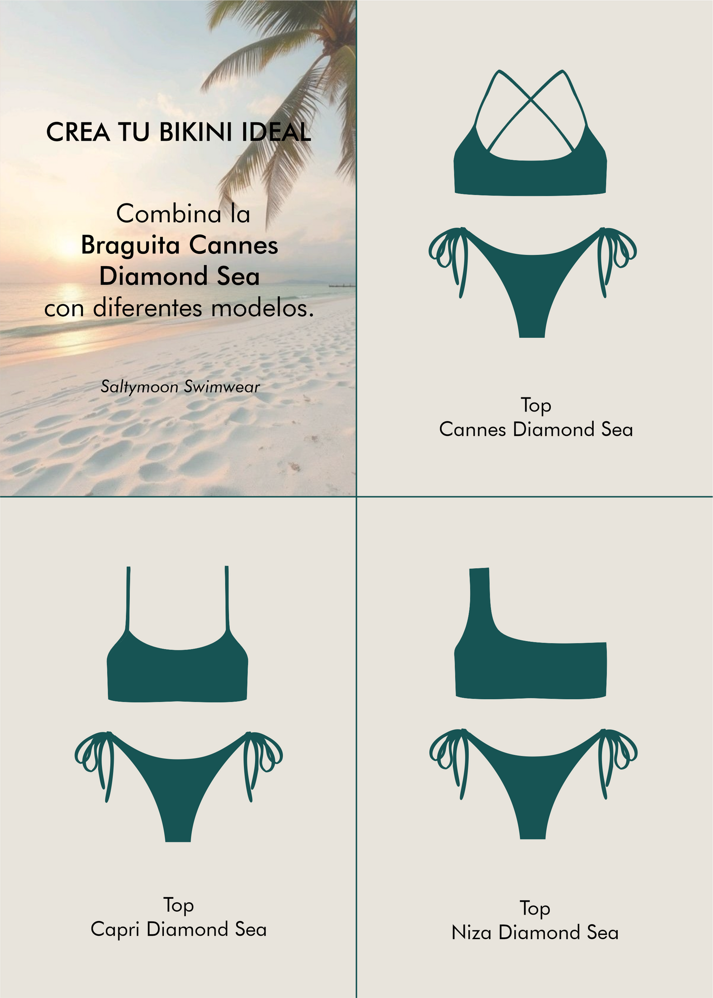 Mix and Match Braga de Bikini Cannes Diamond Sea