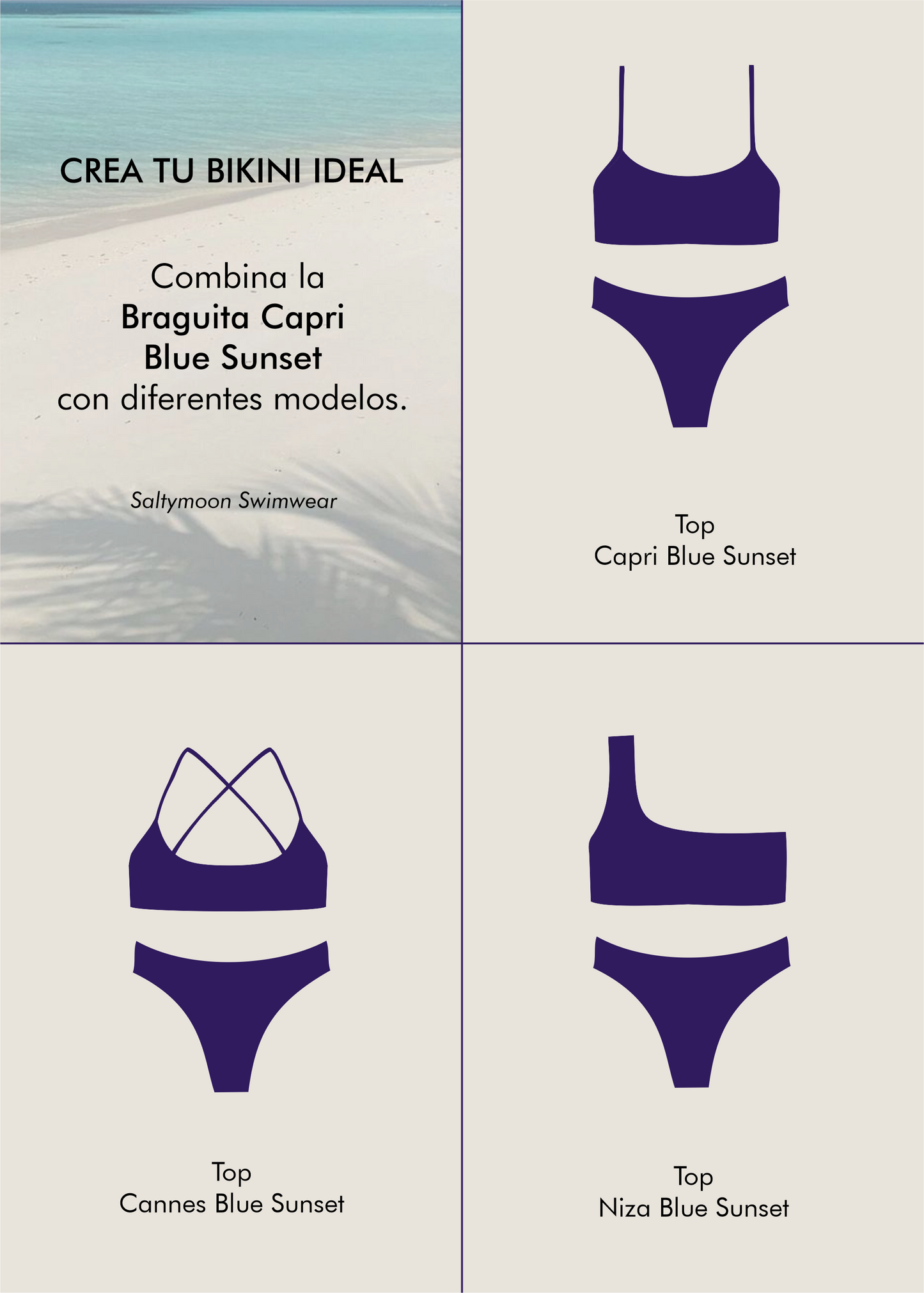 Mix and match Braga de Bikini Capri Blue Sunset - Saltymoon