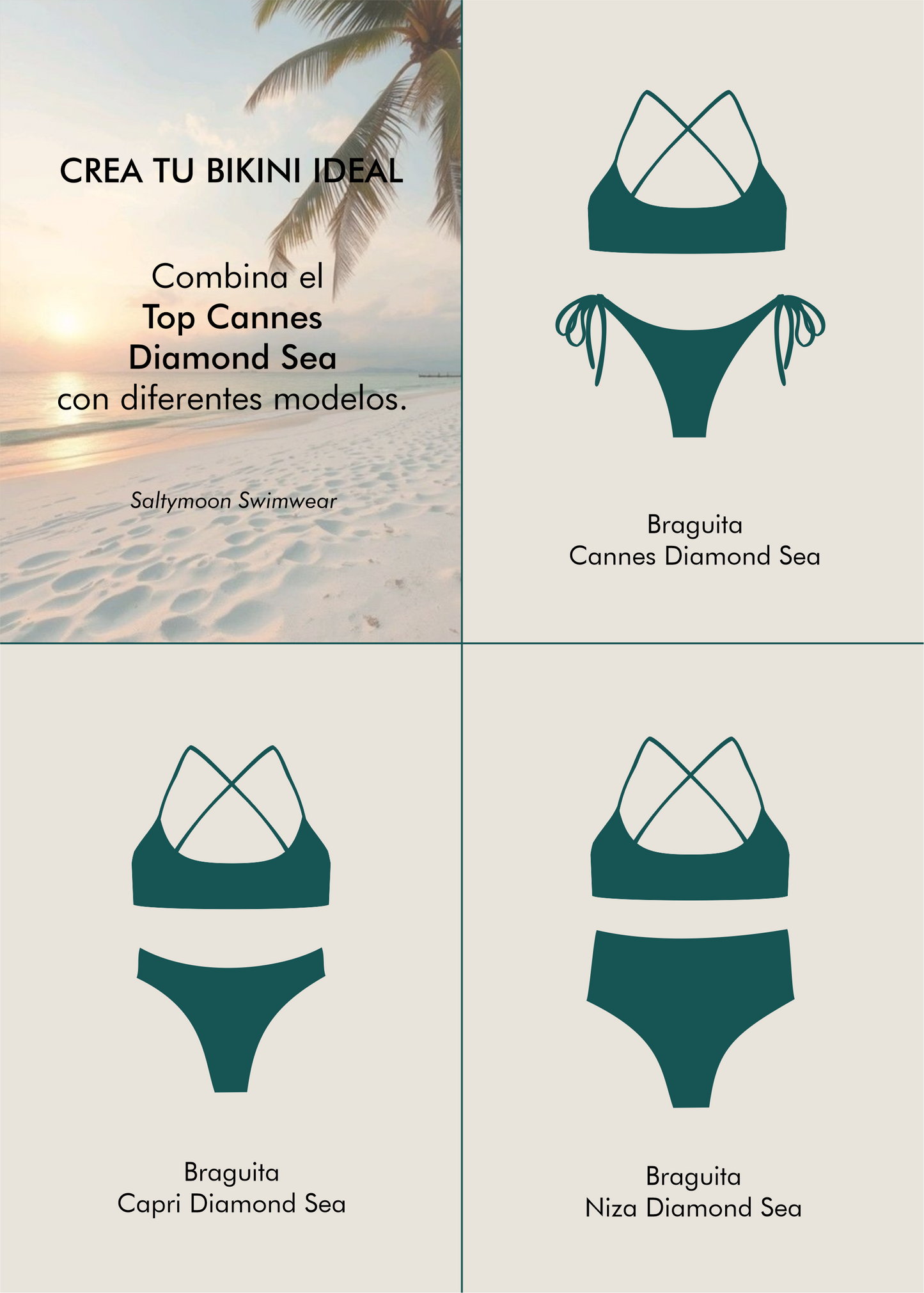 Mix and Match Top de Bikini Cannes Diamond Sea - Saltymoon