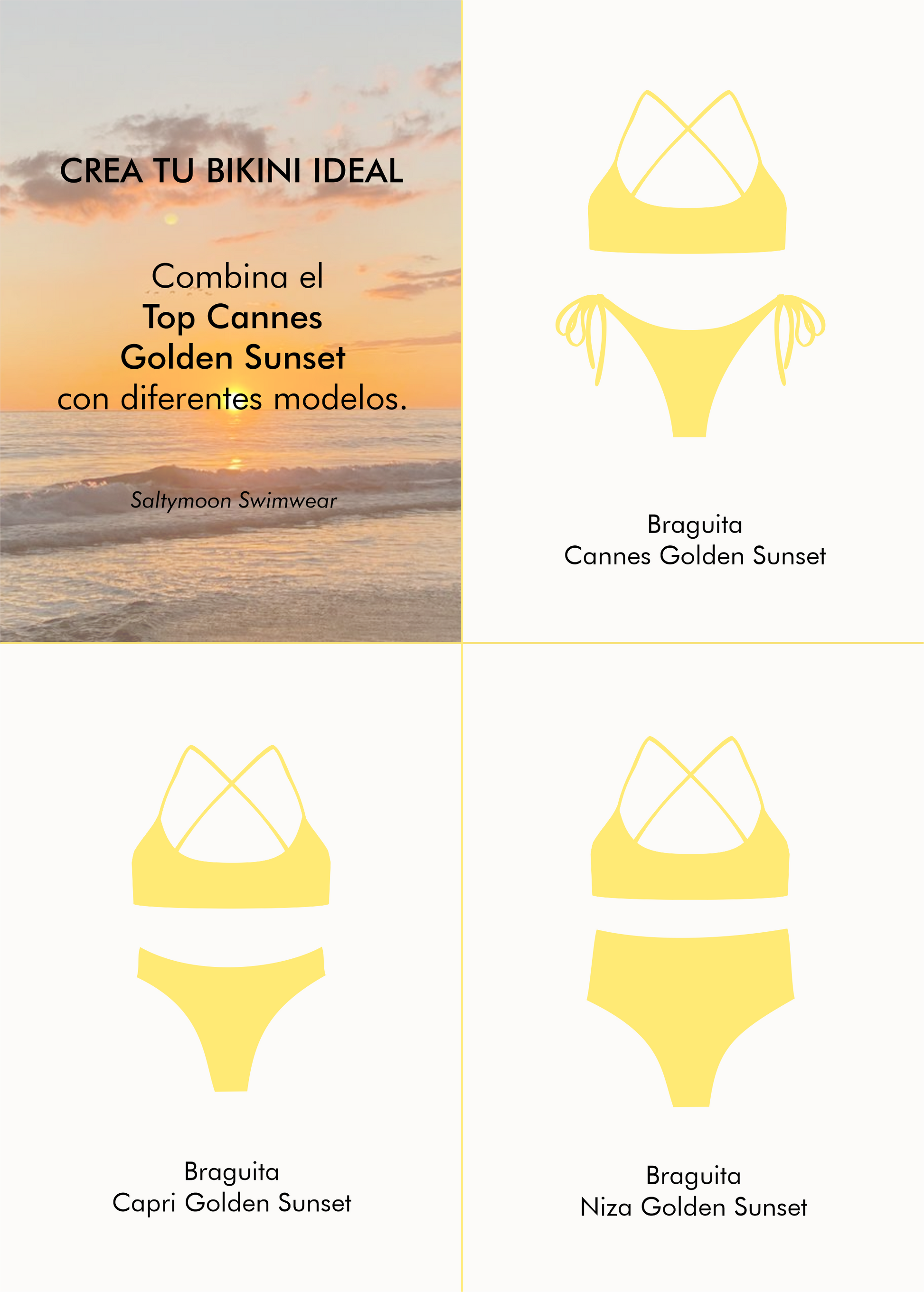 Mix and Match Top de Bikini Cannes Golden Sunset - Saltymoon