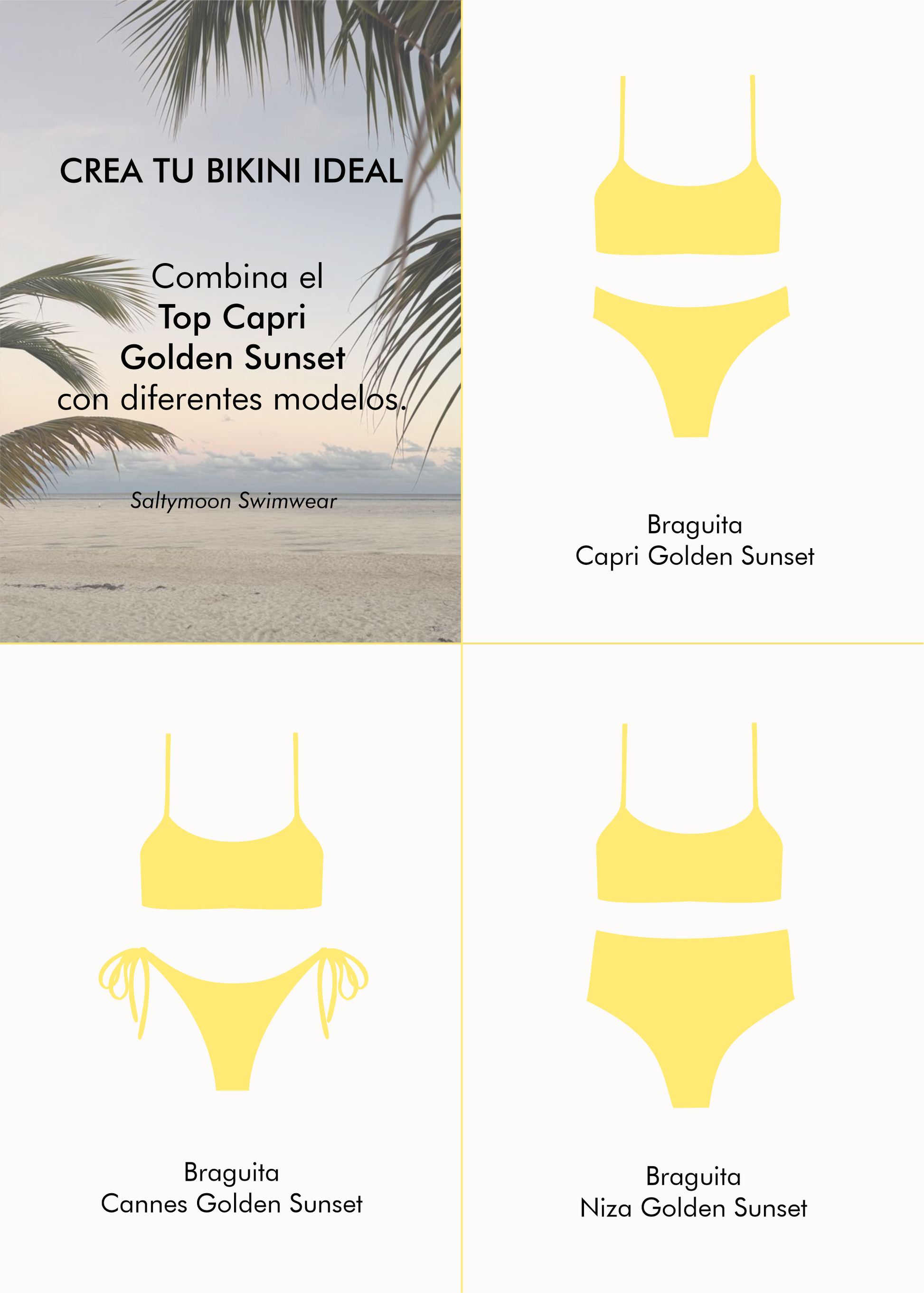 Mix and Match Top de Bikini Capri Golden Sunset - Saltymoon