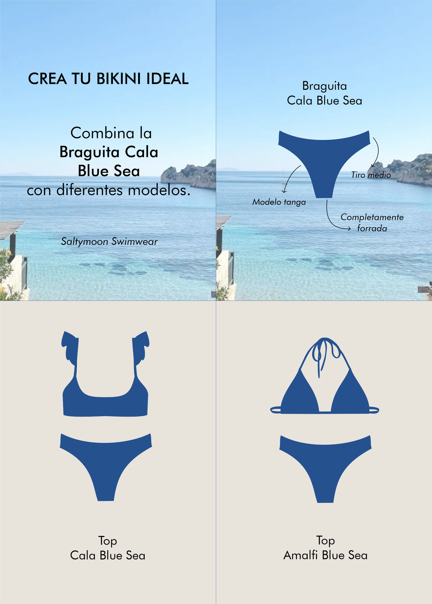 Mix and match braga de bikini cala blue sea - Saltymoon