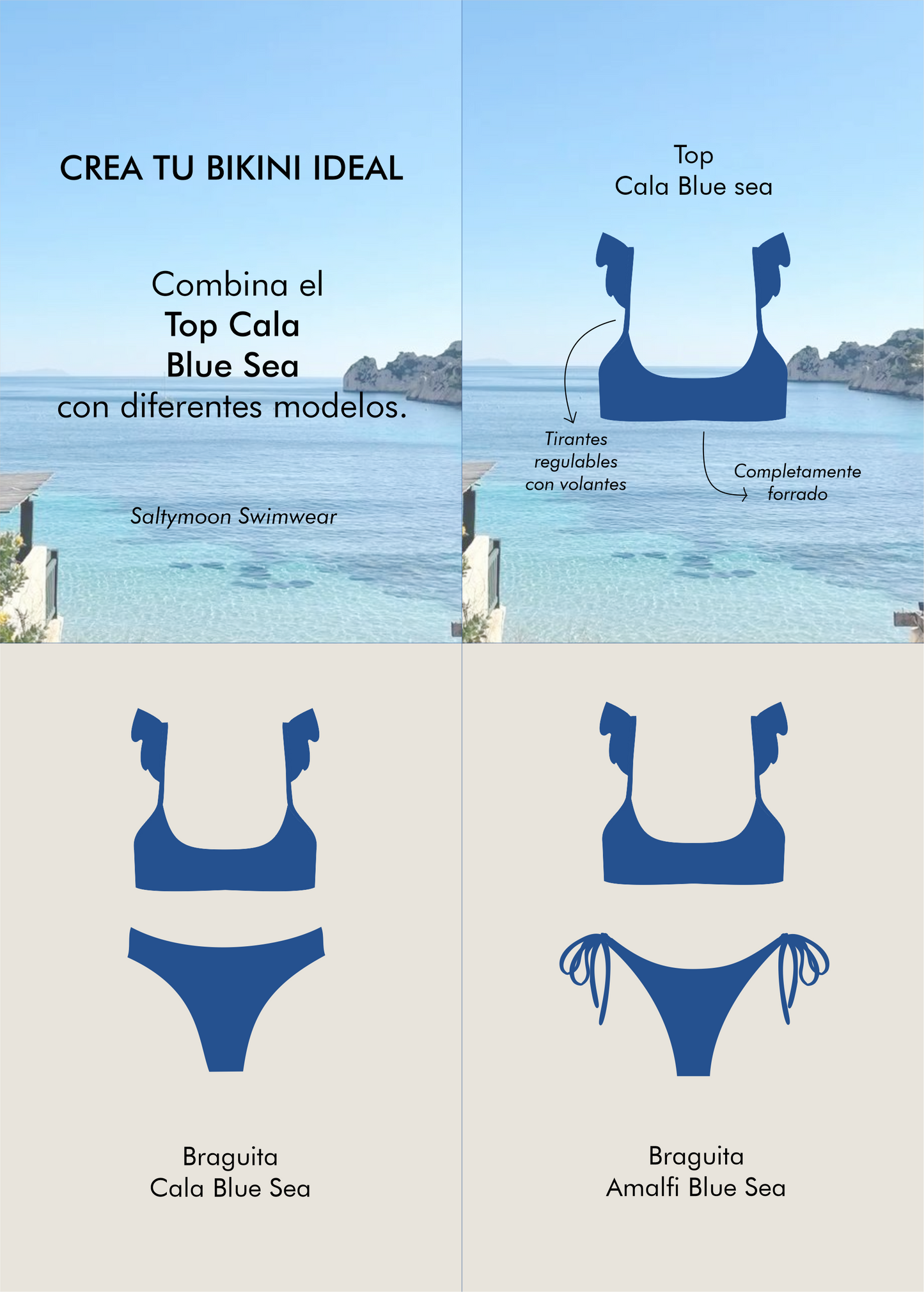 Mix and match top de bikini cala blue sea - Saltymoon
