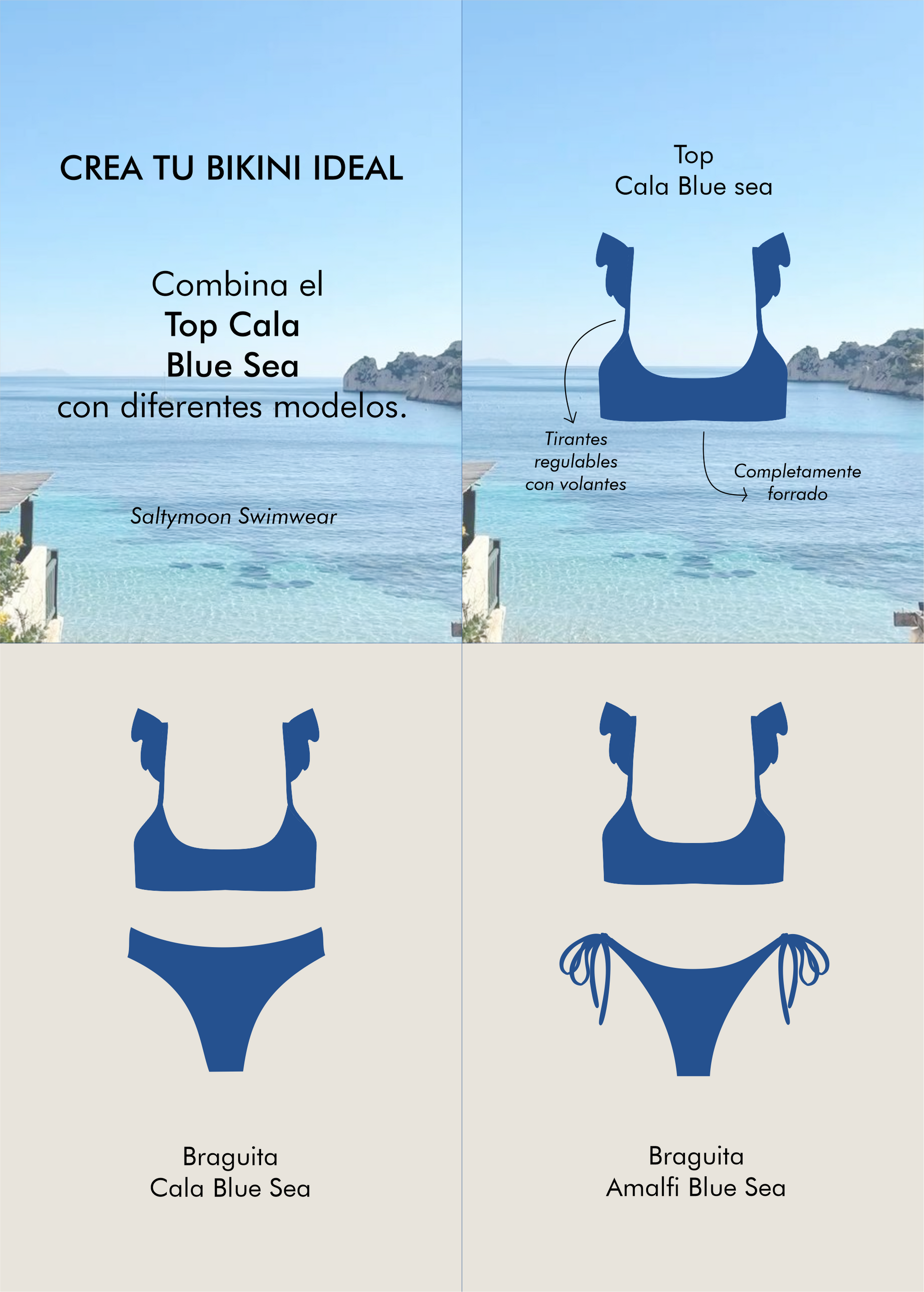 Mix and match top de bikini cala blue sea - Saltymoon