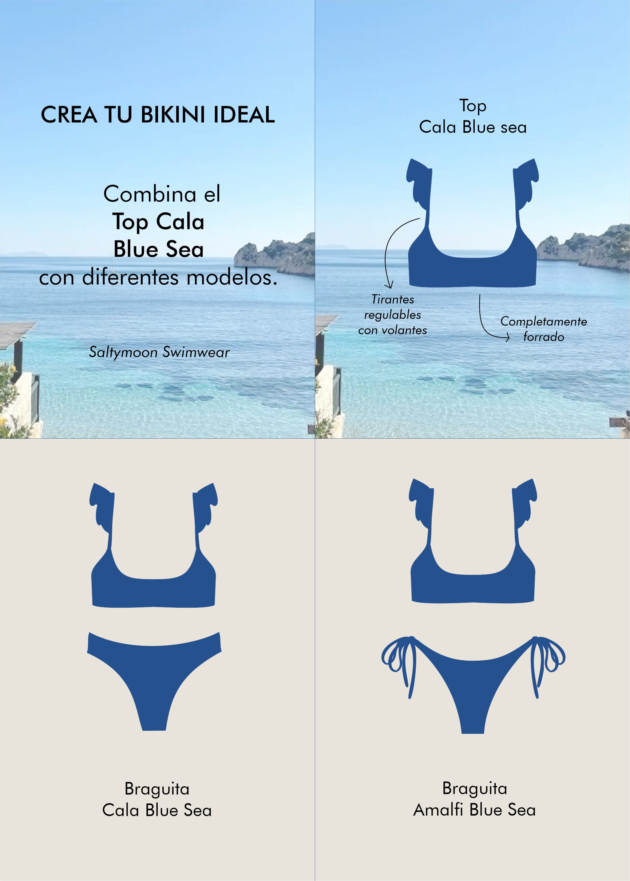 Mix and match top de bikini cala blue sea - Saltymoon