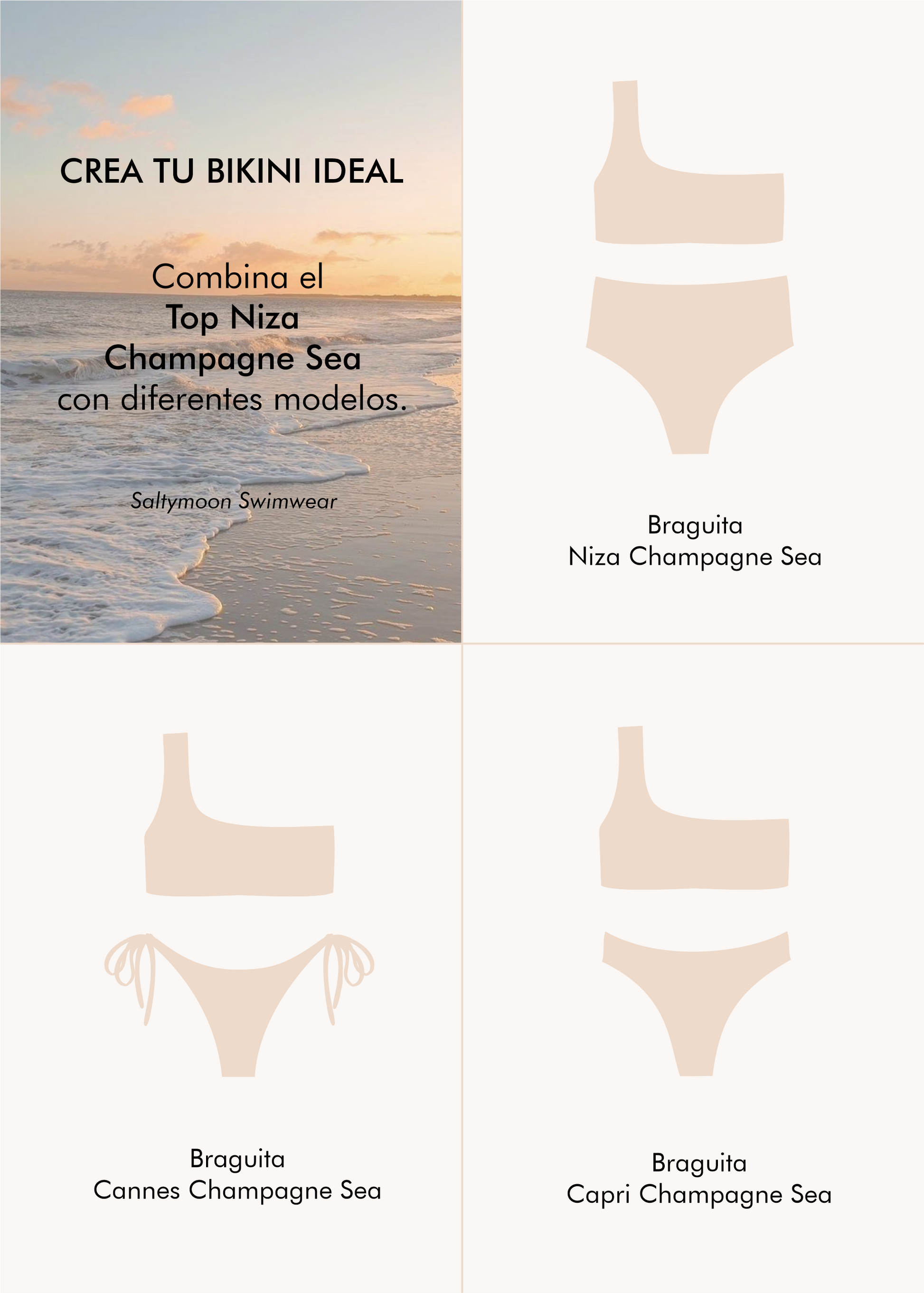 Mix and match Top de Bikini Niza Champagne Sea - Saltymoon