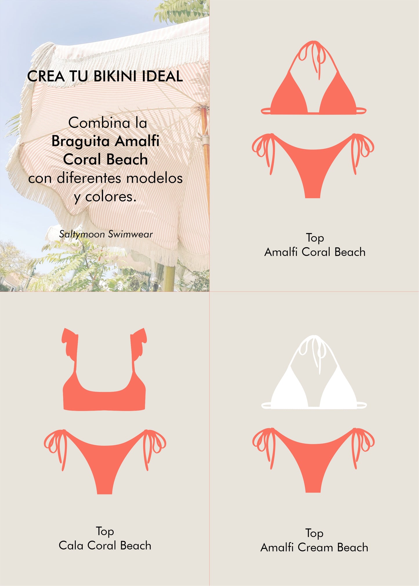 Mix and match Bikini Amalfi Coral Beach  - Saltymoon