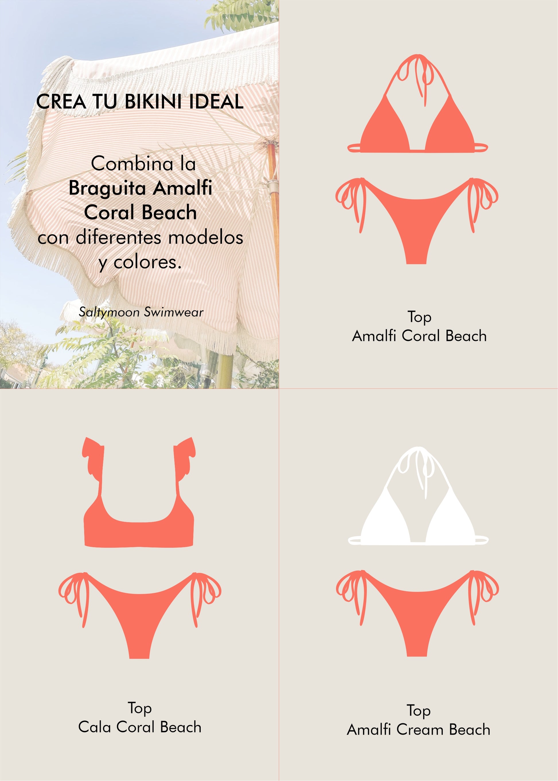 Mix and match Bikini Amalfi Coral Beach  - Saltymoon