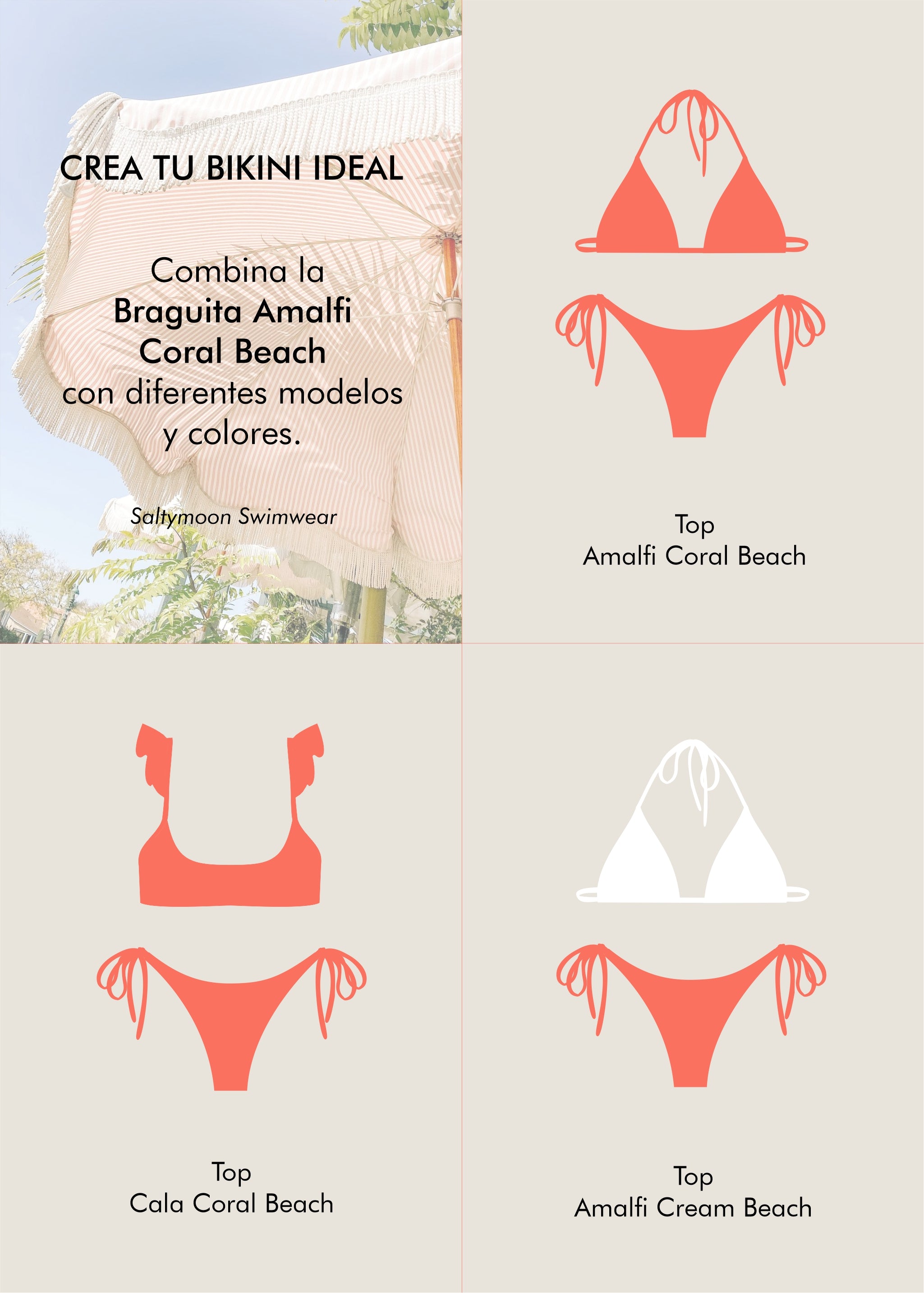 Mix and match Bikini Amalfi Coral Beach  - Saltymoon
