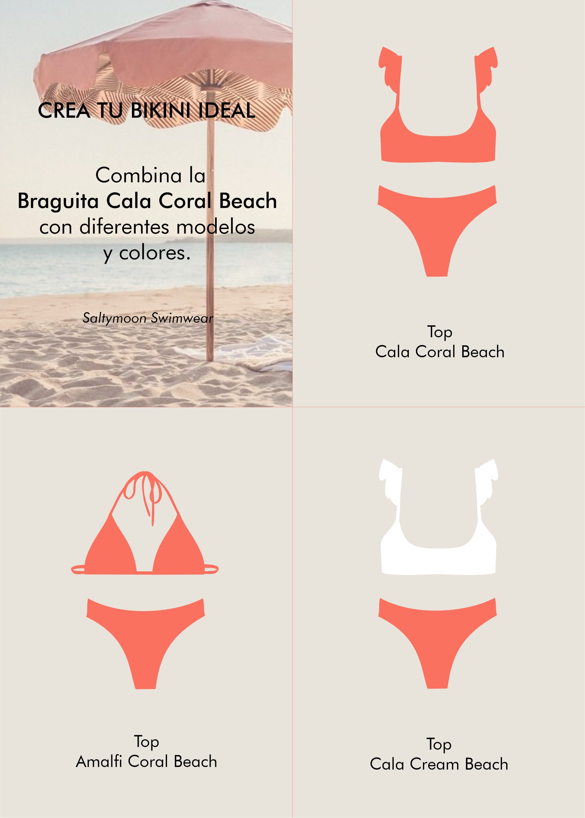 Mix and match braga de bikini Cala Coral Beach - Saltymoon