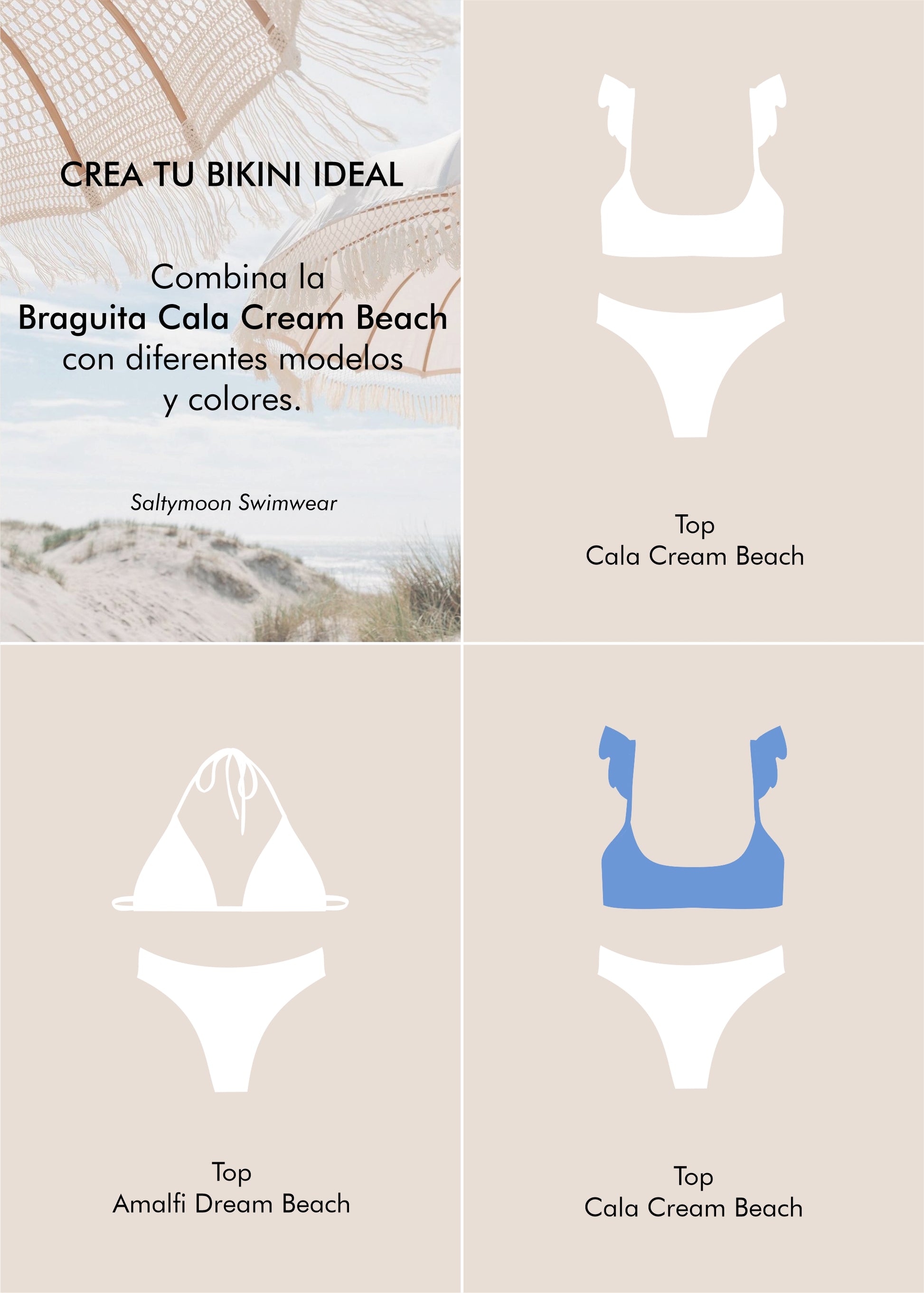 Mix and match braga de bikini Cala Cream Beach - Saltymoon