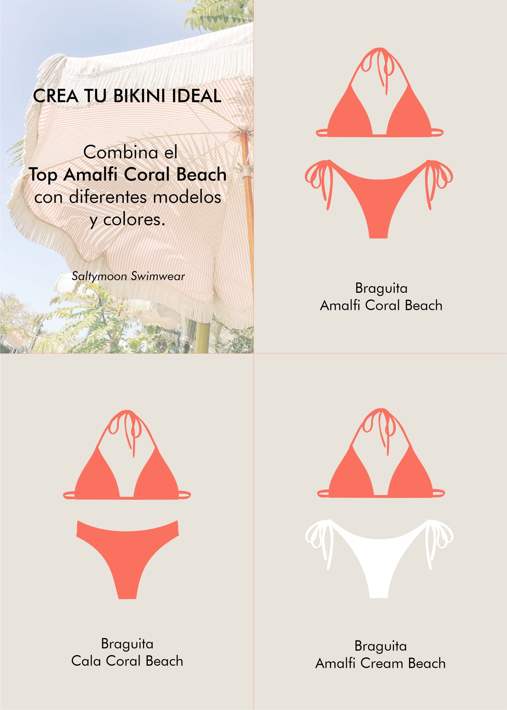 Mix and match Bikini Amalfi Coral Beach  - Saltymoon