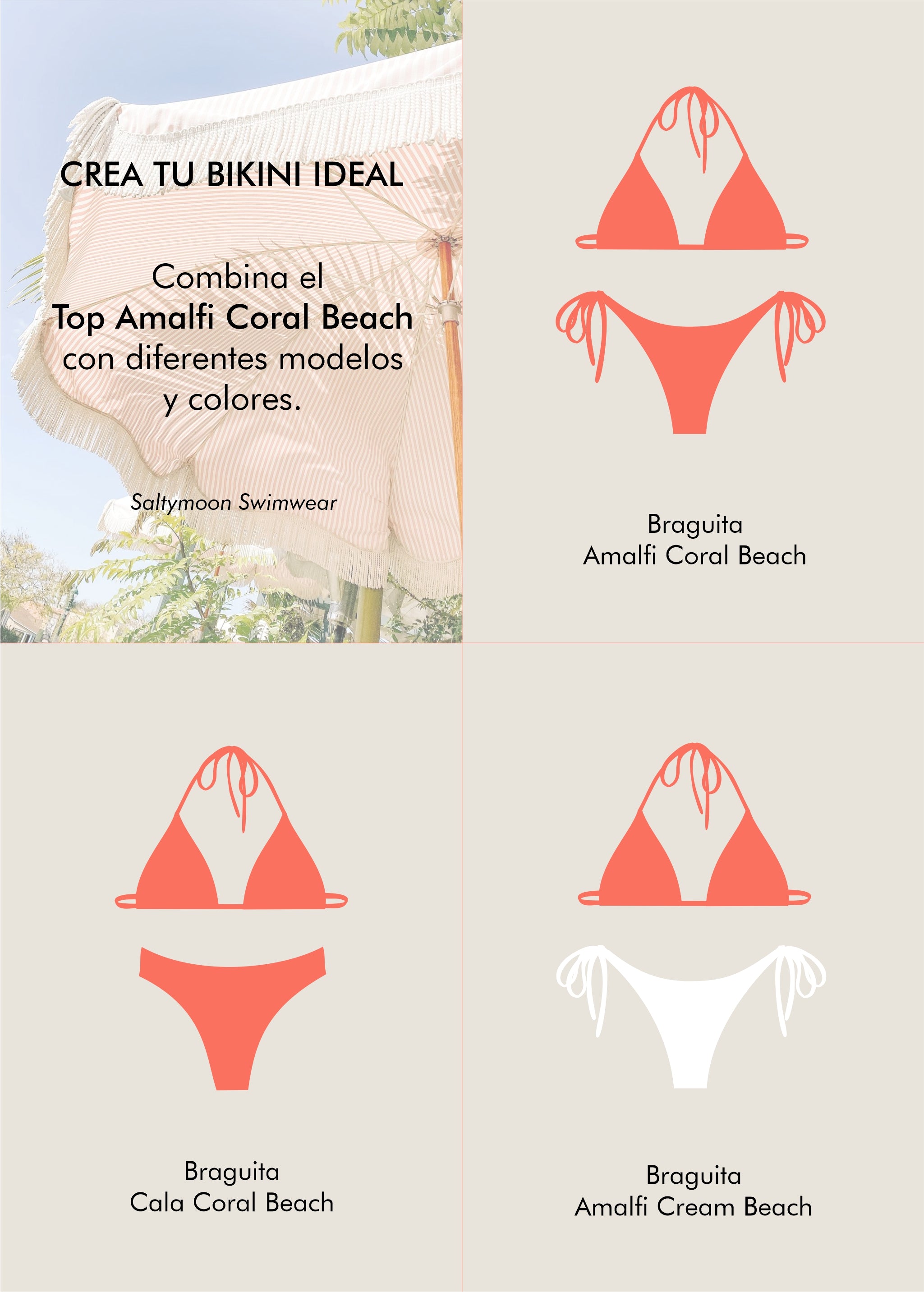 Mix and match Bikini Amalfi Coral Beach  - Saltymoon