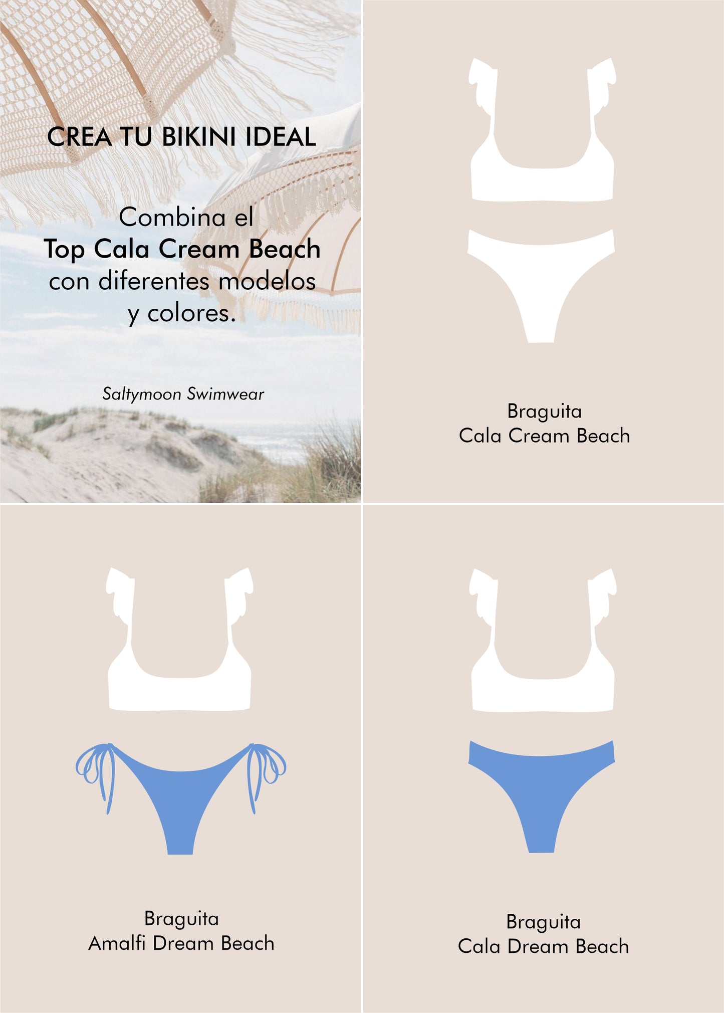 Mix and match top de bikini Cala Cream Beach - Saltymoon